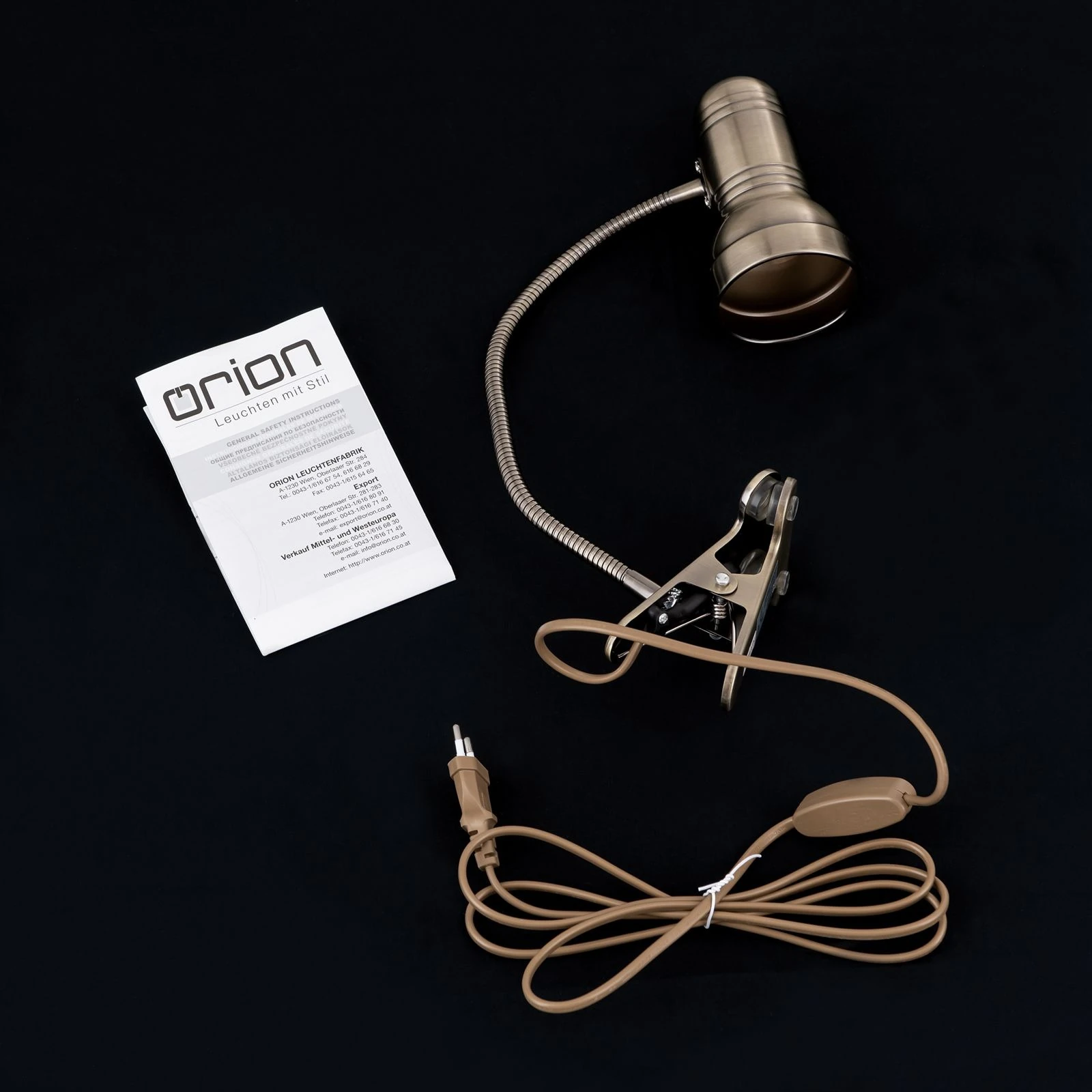 Spot lampa sa stezaljkom WILHELM, patina, dugačka - 8