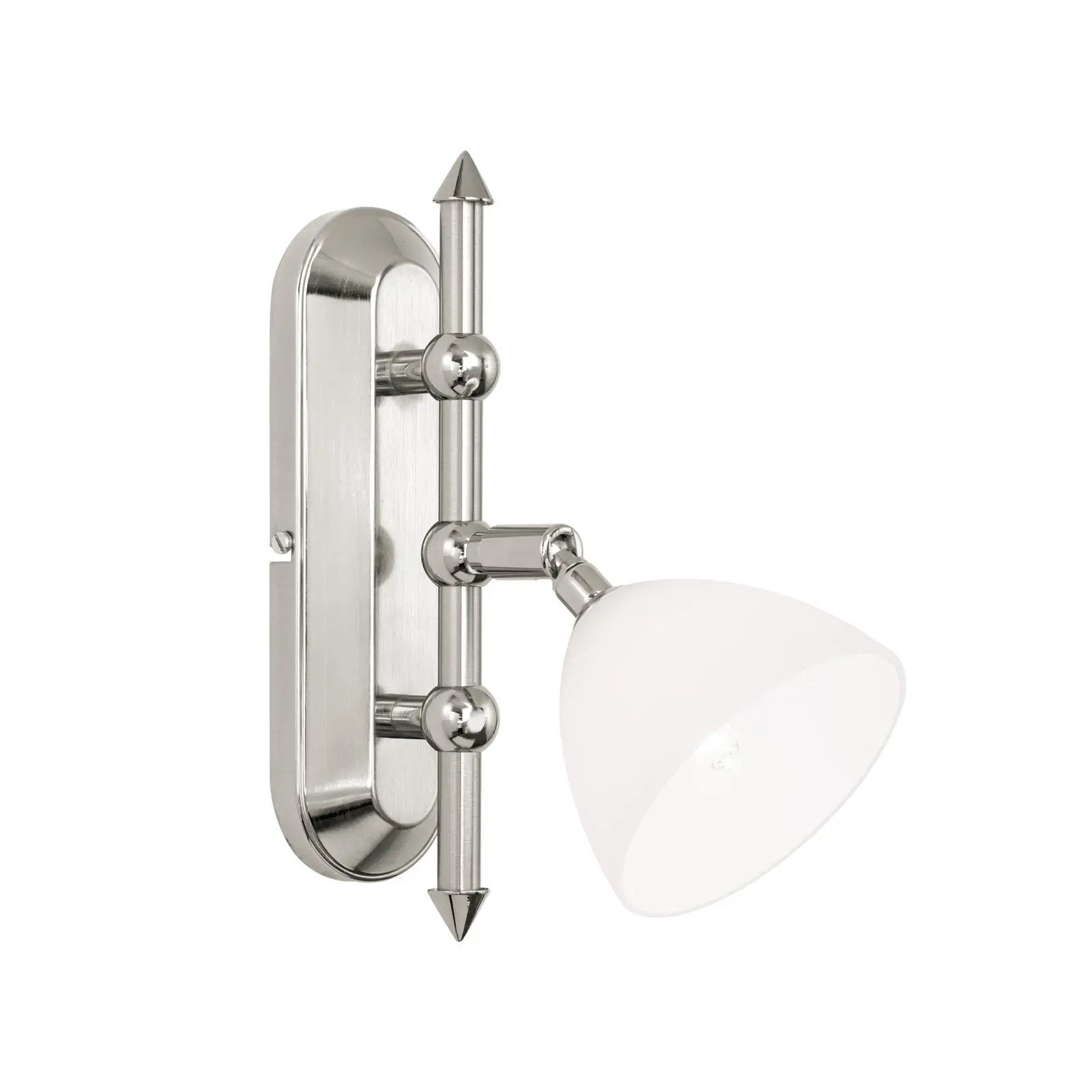 Pojedinačna spot lampa OPALDESIGN, 1 izvor svetla, saten hrom završna obrada, sa opalnim staklom - 4