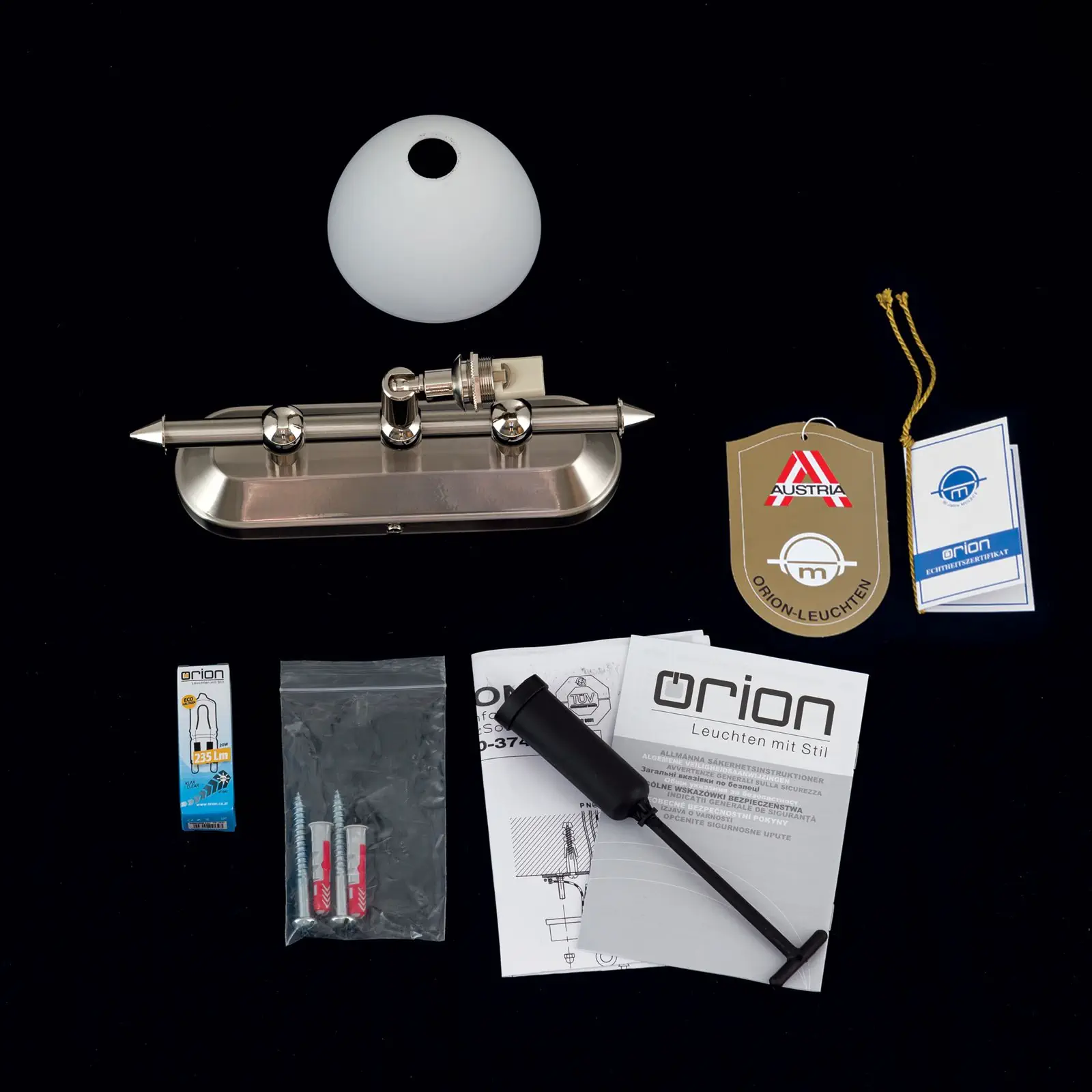 Pojedinačna spot lampa OPALDESIGN, 1 izvor svetla, saten hrom završna obrada, sa opalnim staklom - 8