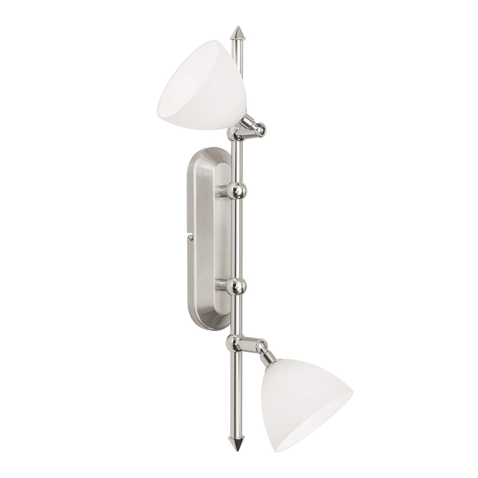 Spot lampa OPALDESIGN, 2 glave, satin hrom, opalno staklo - 4