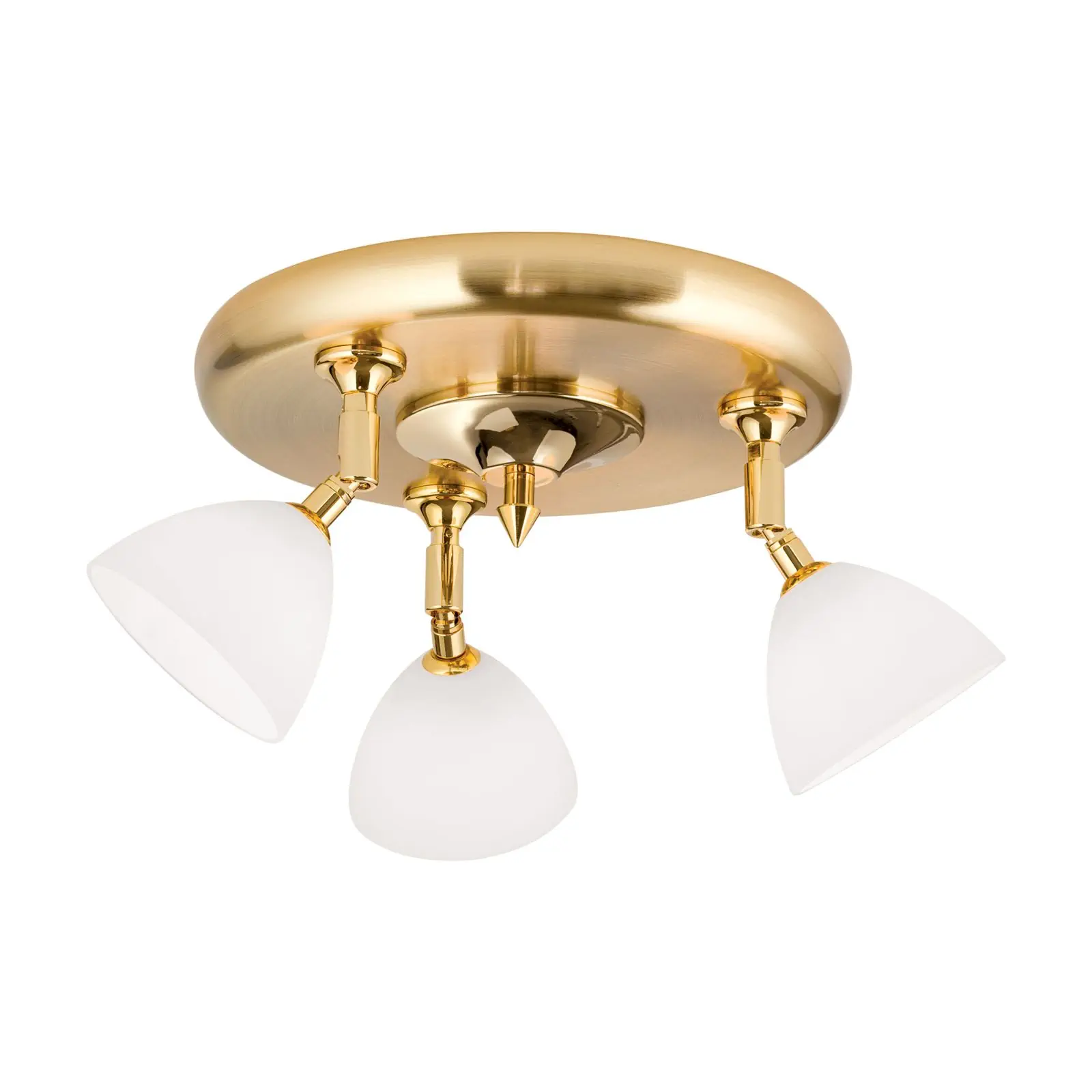 Okrugla spot lampa OPALDESIGN, 3 izvora svetla, mat zlatna, sa opalnim staklom - 4