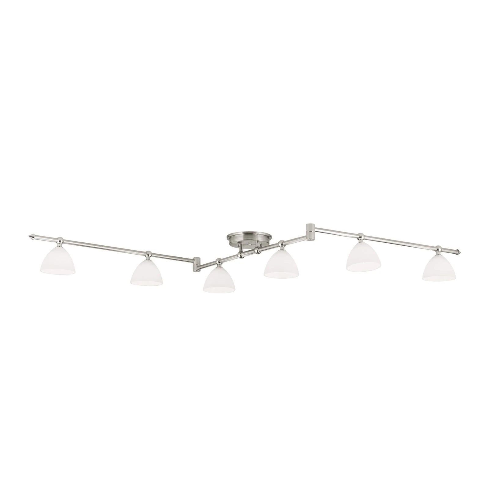 Spot lampa OPALDESIGN, 6 glave, satin hrom, opalno staklo - 4