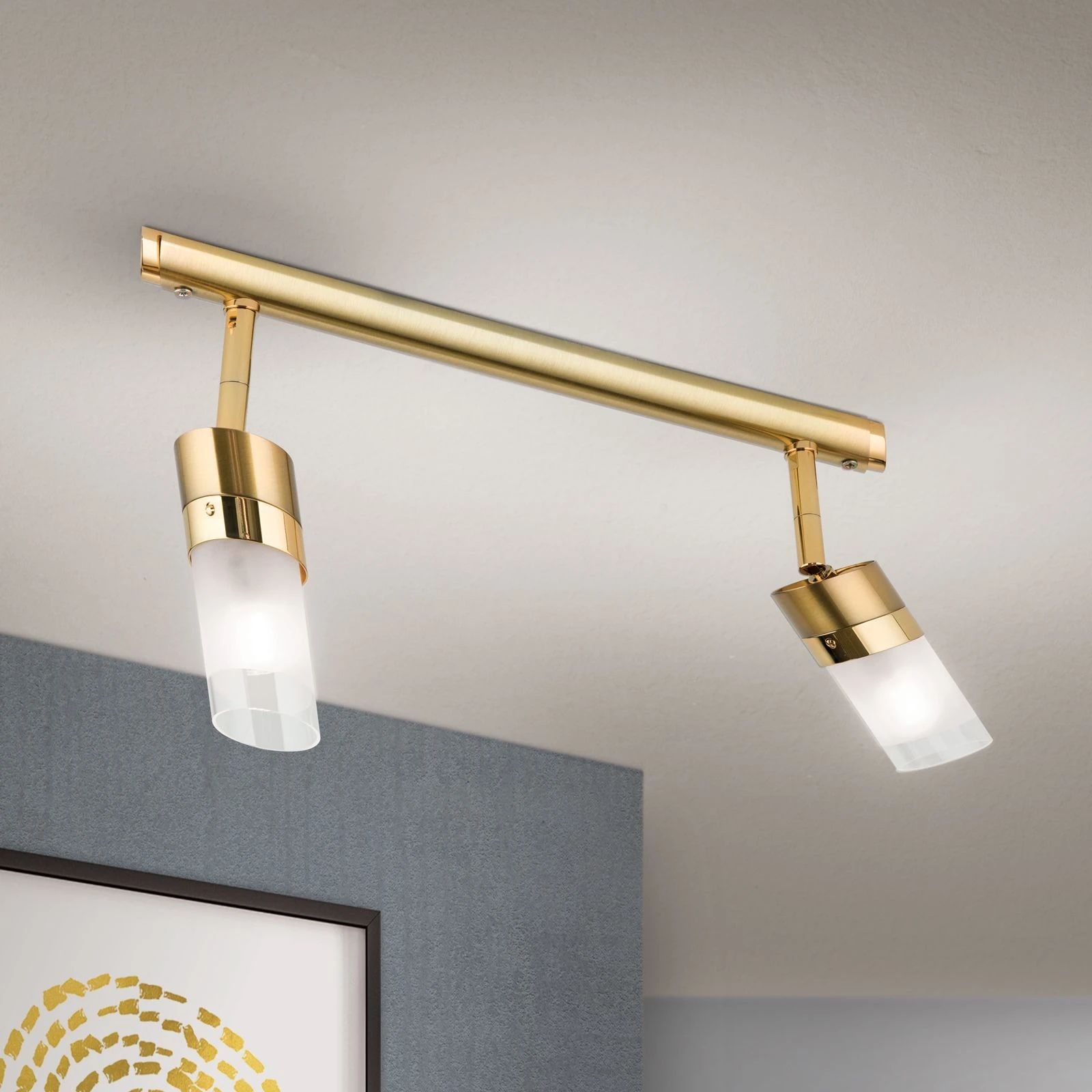 Dupleks spot lampa SPOT EXCLUSIVE, brušeno zlato, satinirano difuzno staklo - 2