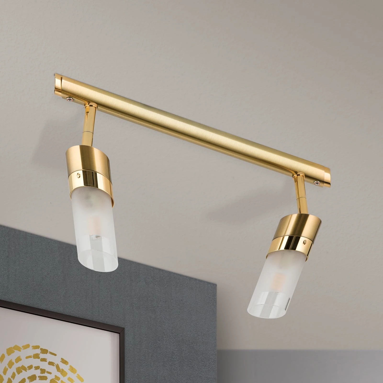 Dupleks spot lampa SPOT EXCLUSIVE, brušeno zlato, satinirano difuzno staklo - 3