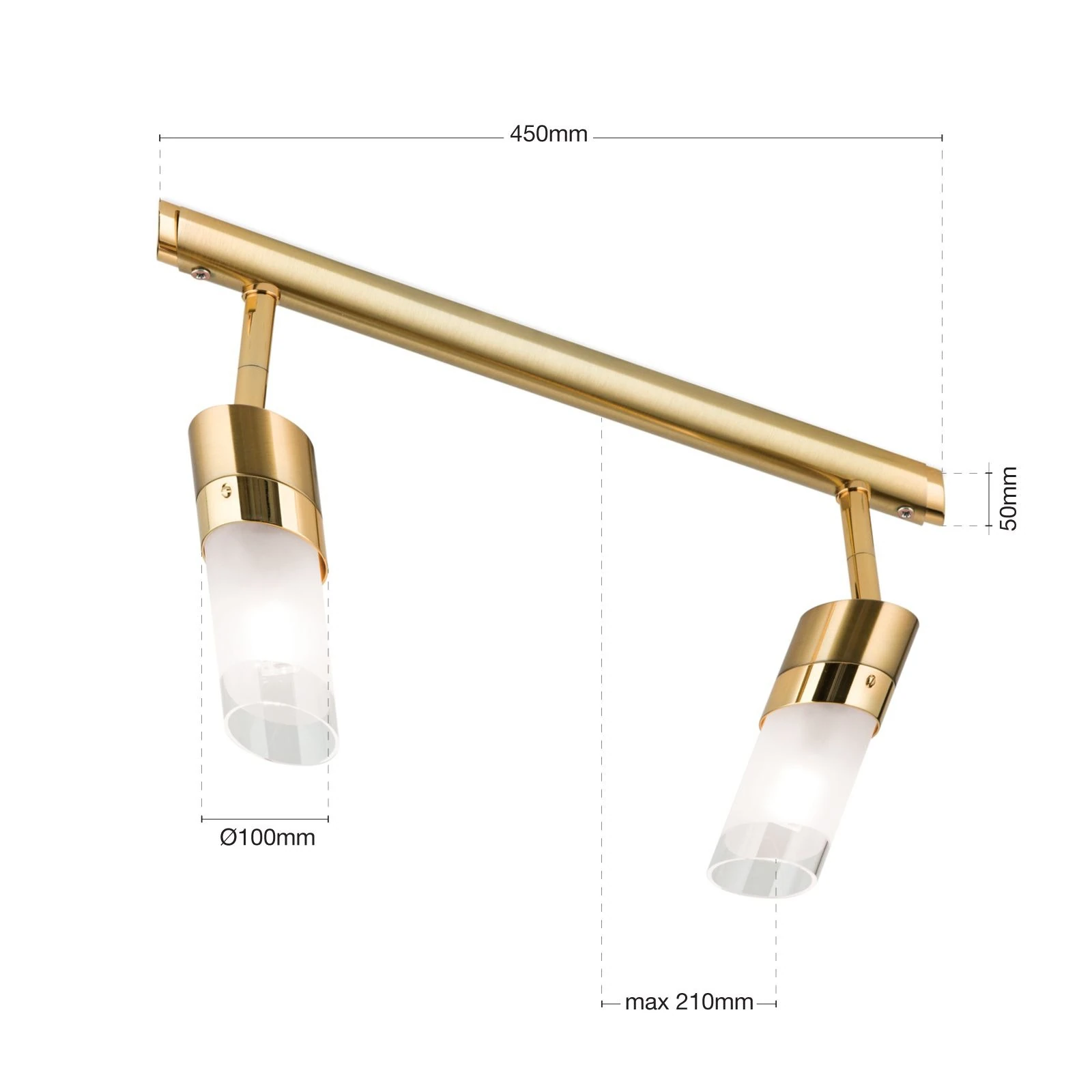 Dupleks spot lampa SPOT EXCLUSIVE, brušeno zlato, satinirano difuzno staklo - 7