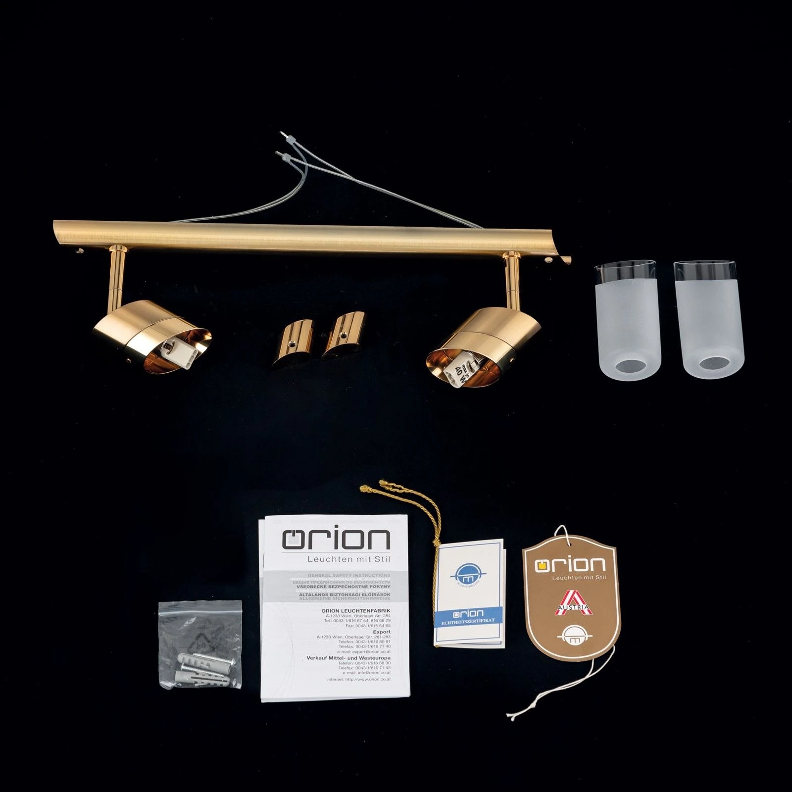 Dupleks spot lampa SPOT EXCLUSIVE, brušeno zlato, satinirano difuzno staklo - 8