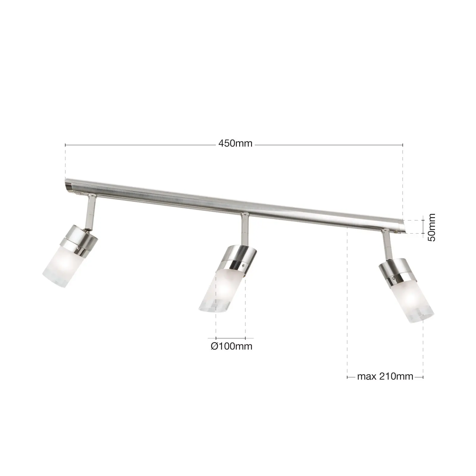 Trostruka spot lampa SPOT EXCLUSIVE, saten hrom završna obrada, sa saten difuznim staklima - 7