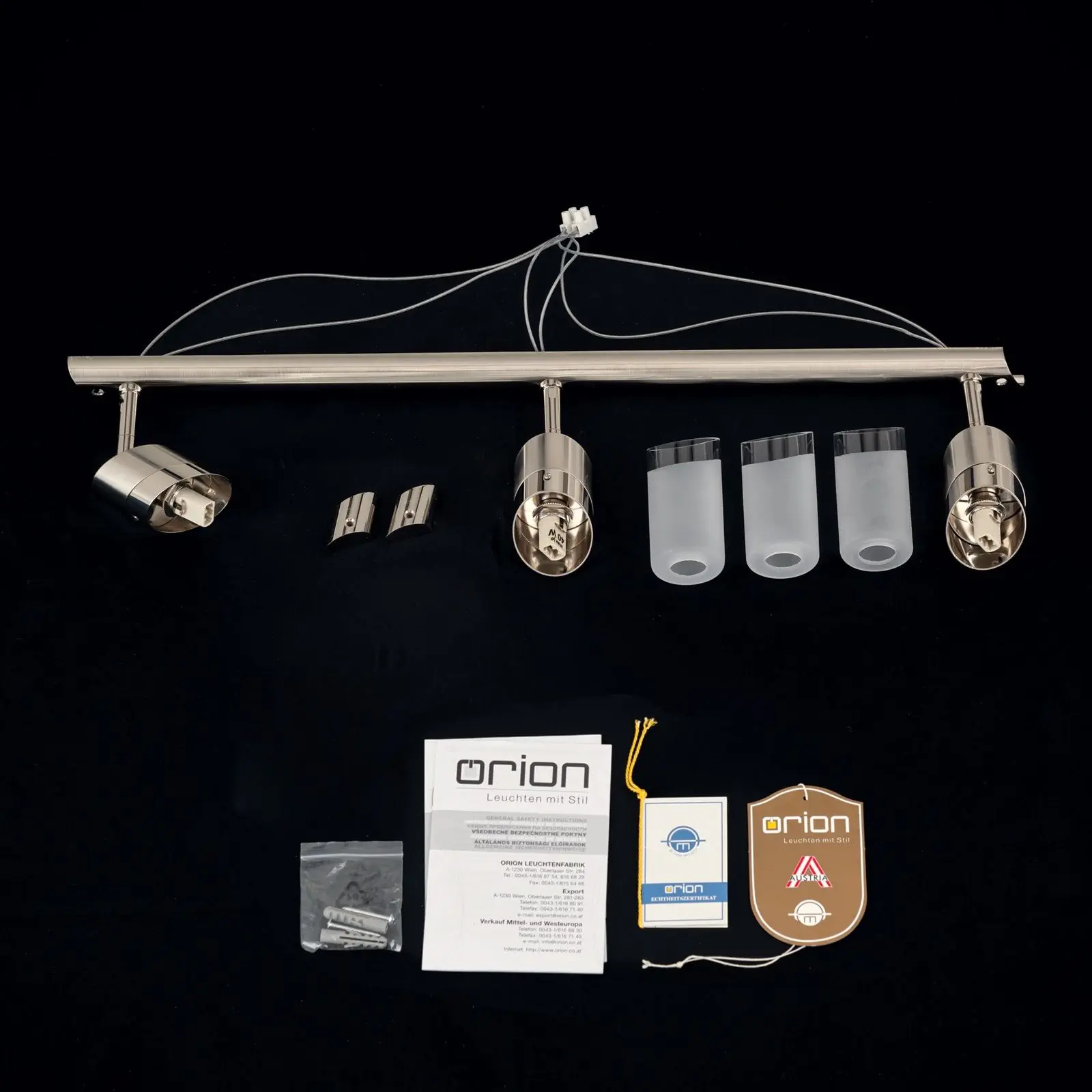 Trostruka spot lampa SPOT EXCLUSIVE, saten hrom završna obrada, sa saten difuznim staklima - 8