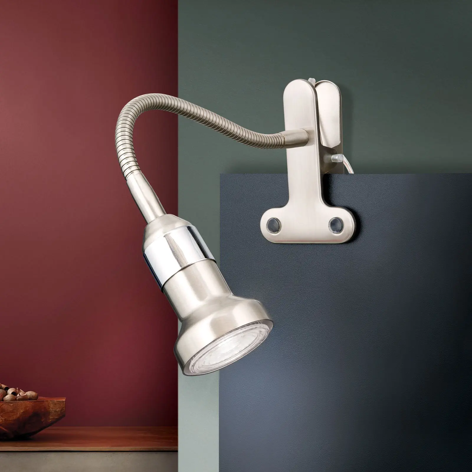 Spot lampa sa stezaljkom SEBA, 1 izvor svetla, satenirana - 2