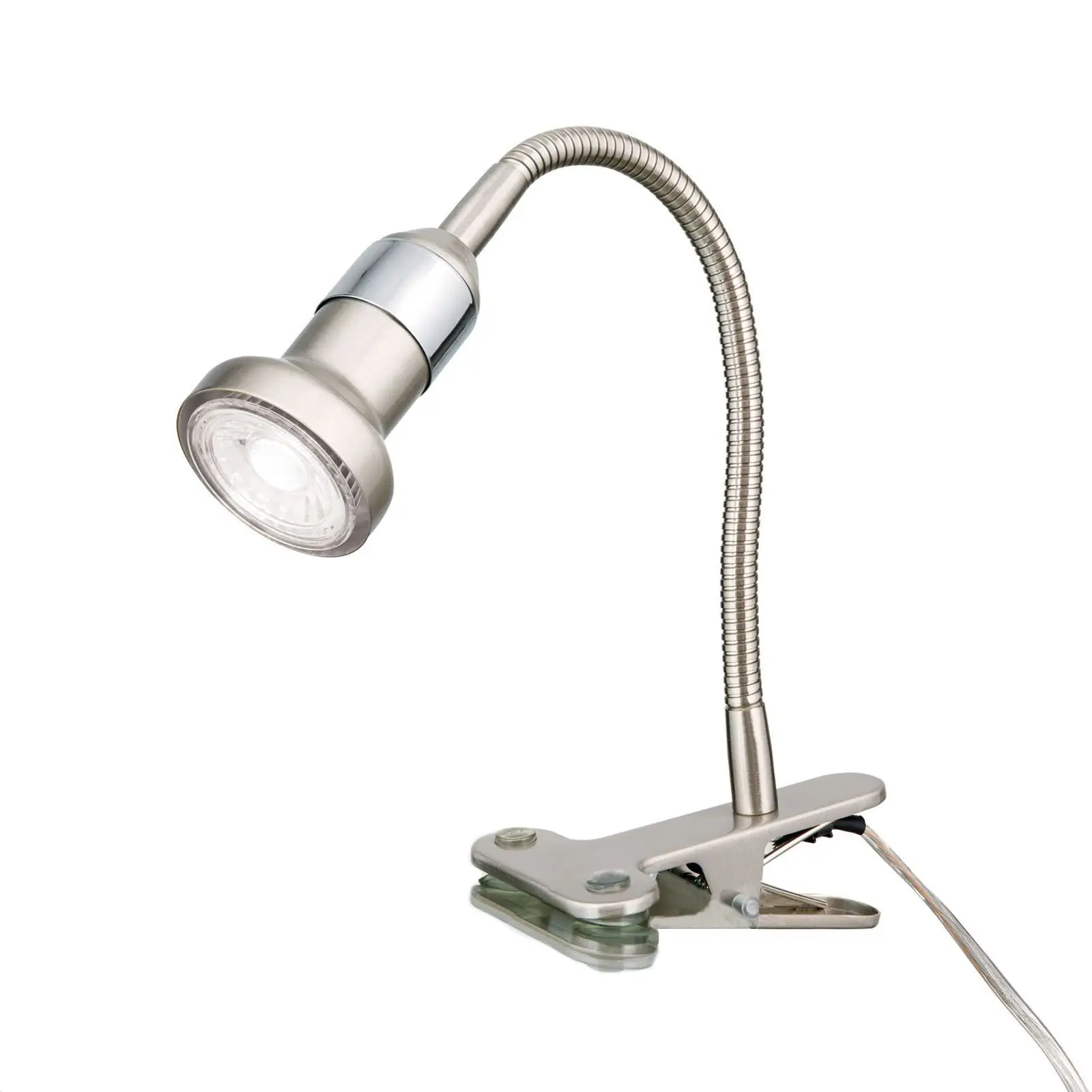 Spot lampa sa stezaljkom SEBA, 1 izvor svetla, satenirana - 9