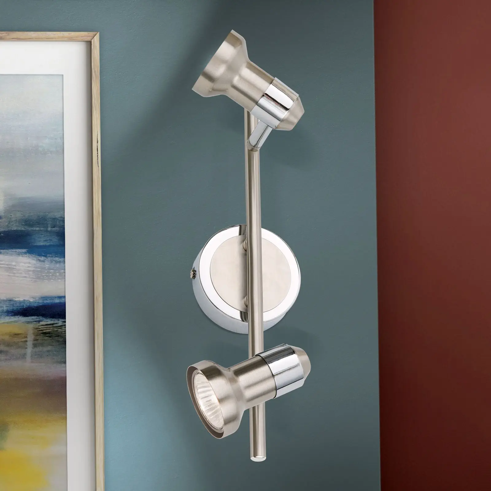 Spot lampa SEBA, 2 izvora svetla, satinsana - 2