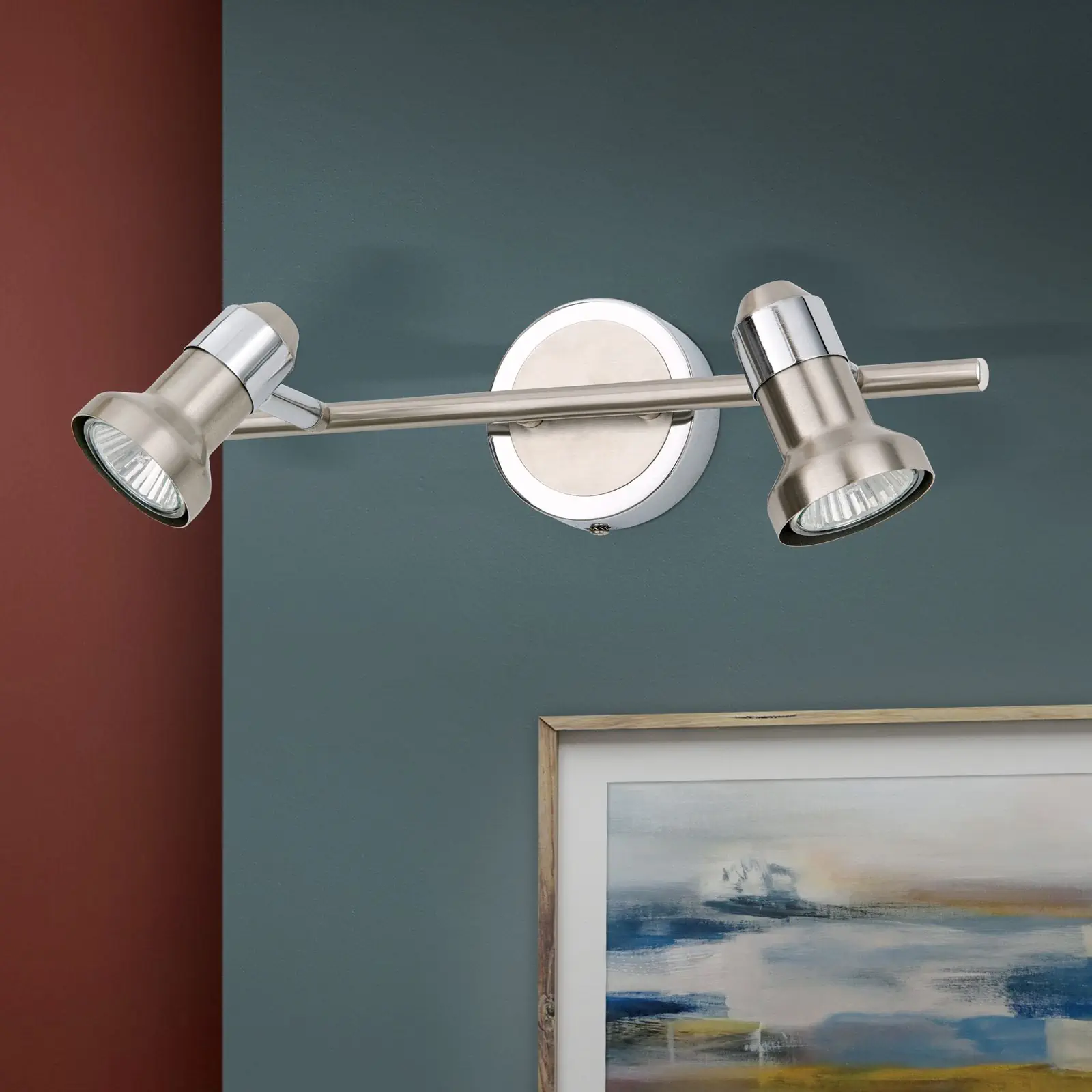 Spot lampa SEBA, 2 izvora svetla, satinsana - 3