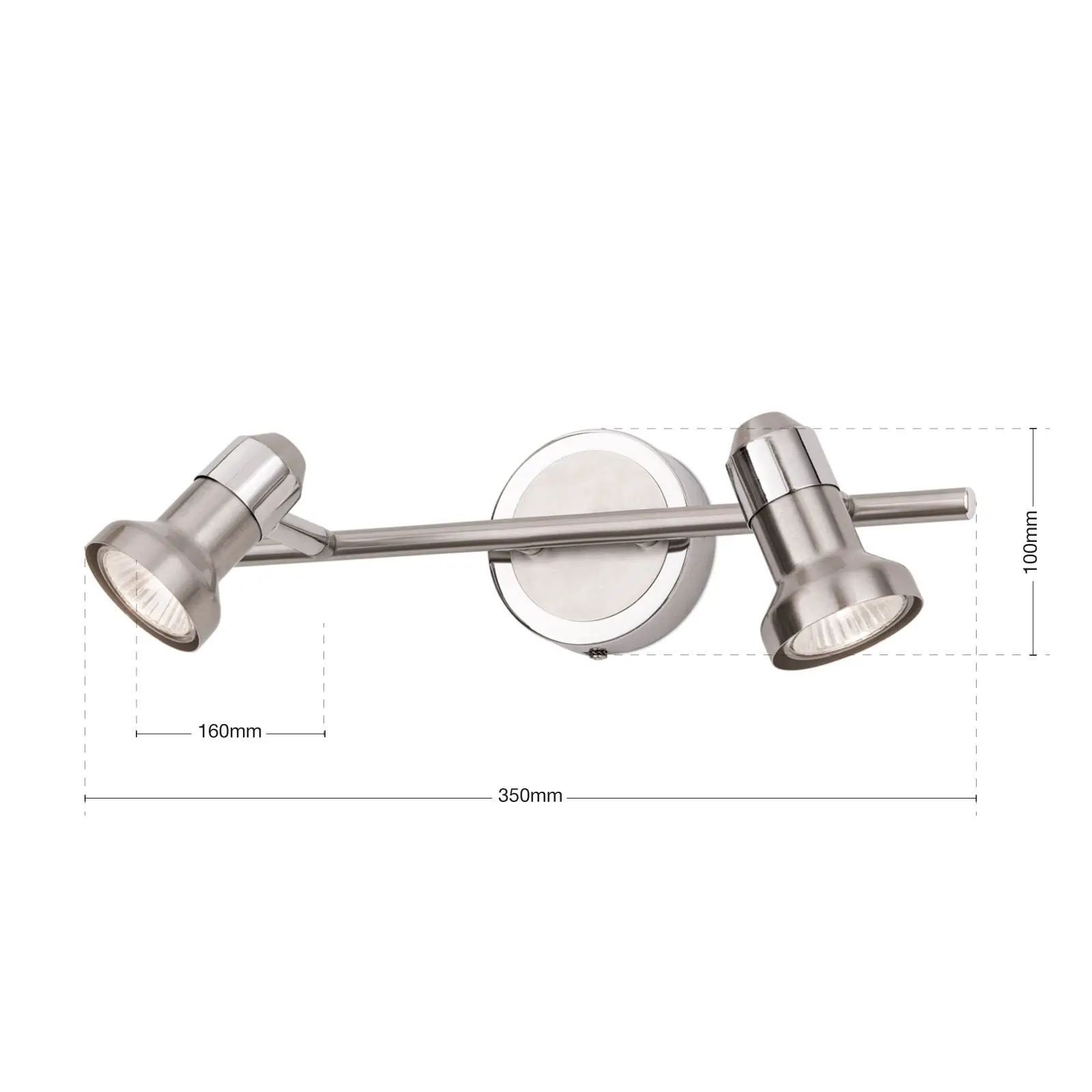 Spot lampa SEBA, 2 izvora svetla, satinsana - 7