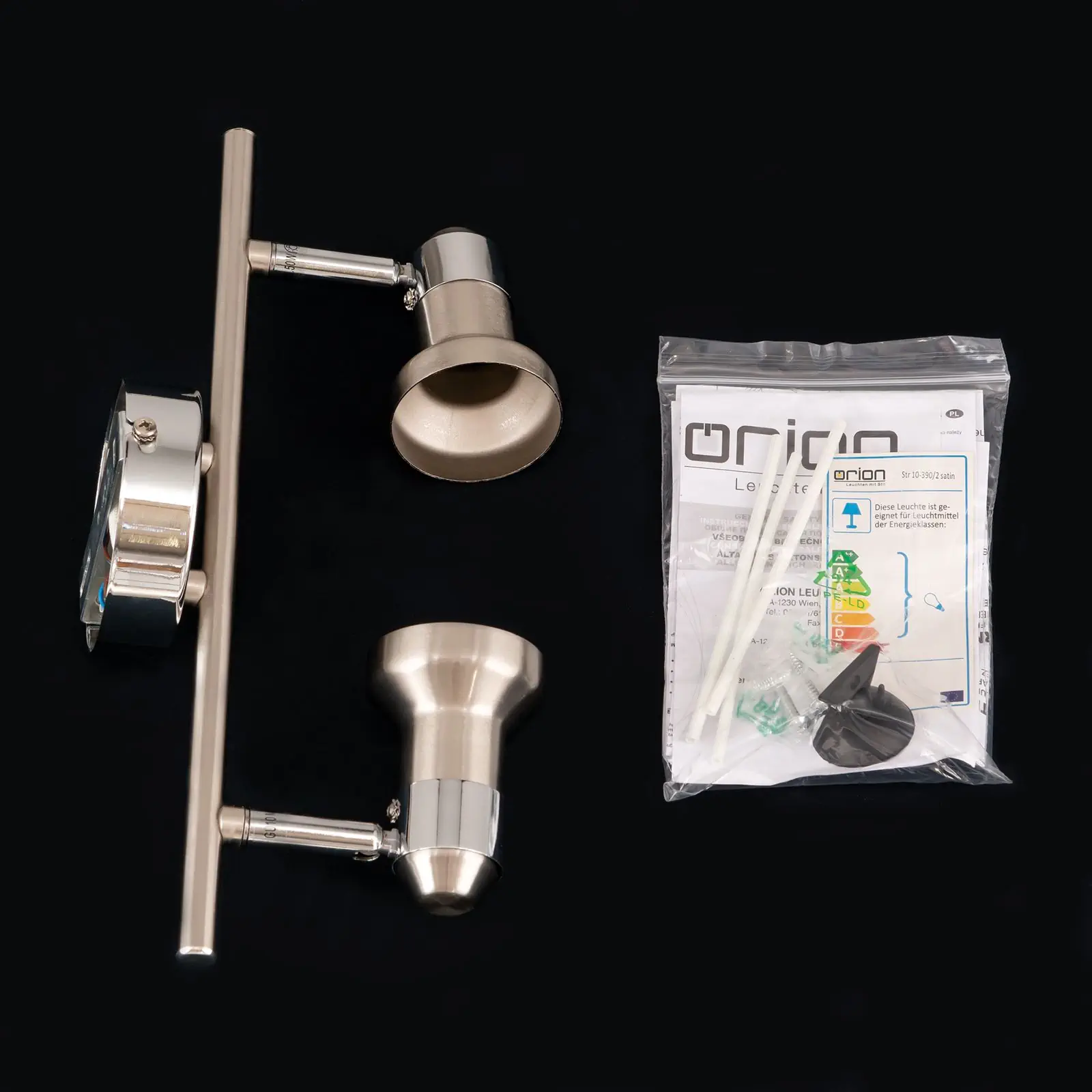 Spot lampa SEBA, 2 izvora svetla, satinsana - 8