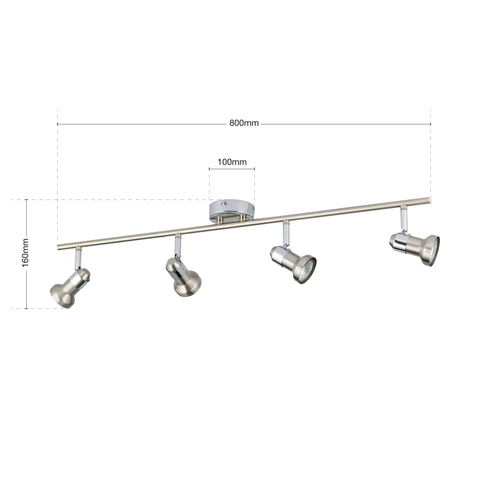 Spot lampa SEBA, 4 izvora svetla, satinsana - 7