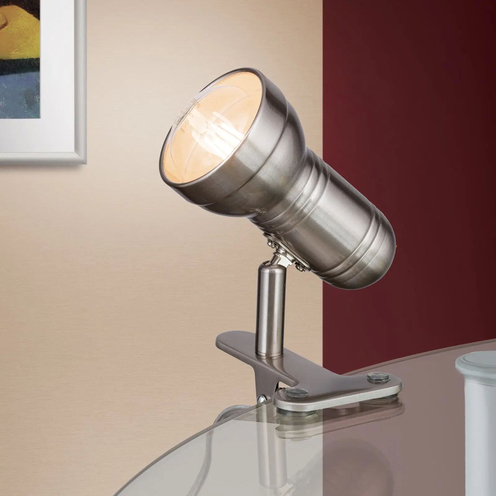 Spot lampa sa stezaljkom WILHELM, satenirana, kratka - 2