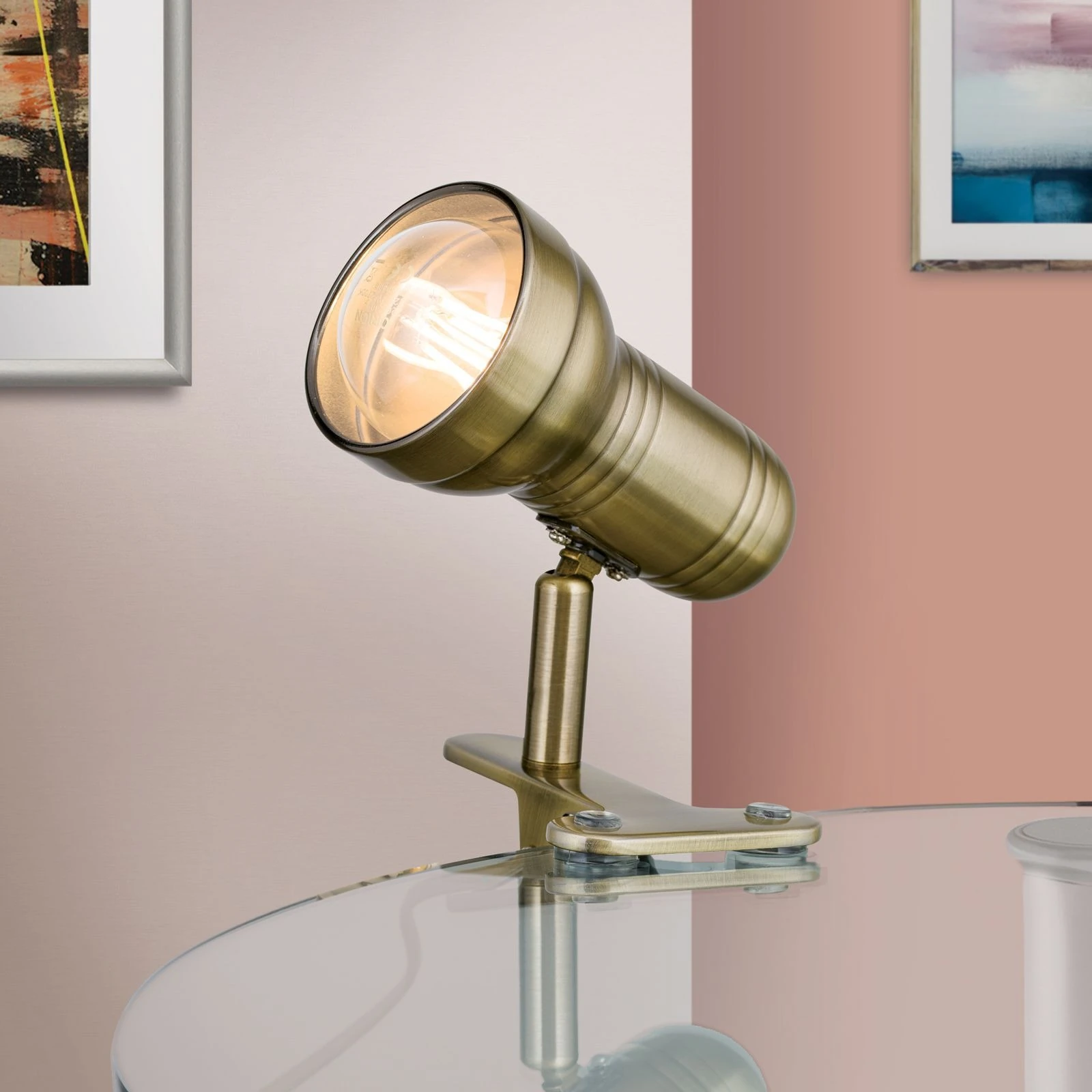 Spot lampa sa stezaljkom WILHELM, patina, kratka - 2