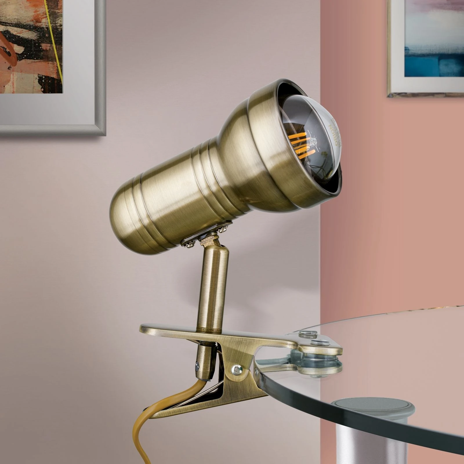 Spot lampa sa stezaljkom WILHELM, patina, kratka - 3