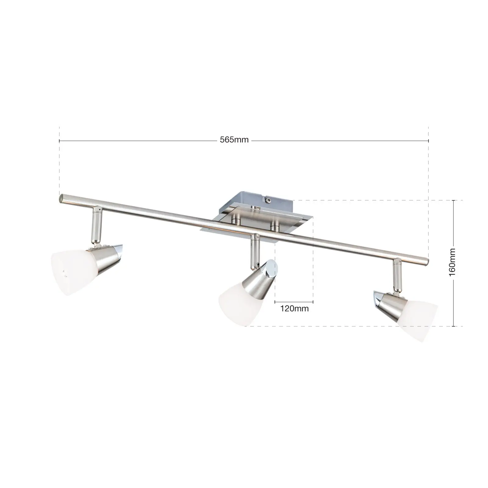 Spot lampa MAX, 3 izvora svetla, saten - 8