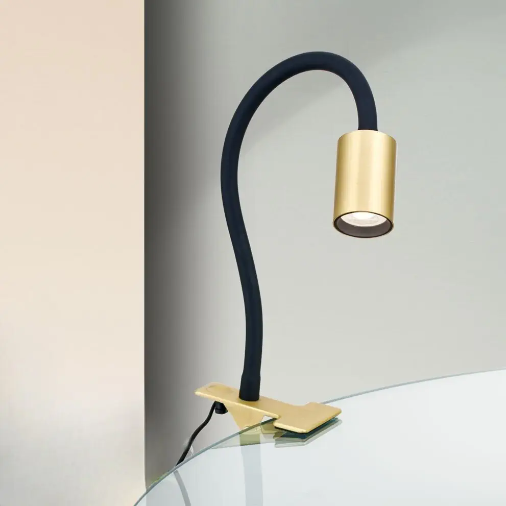 Lampa sa stezaljkom KURT, mesing mat