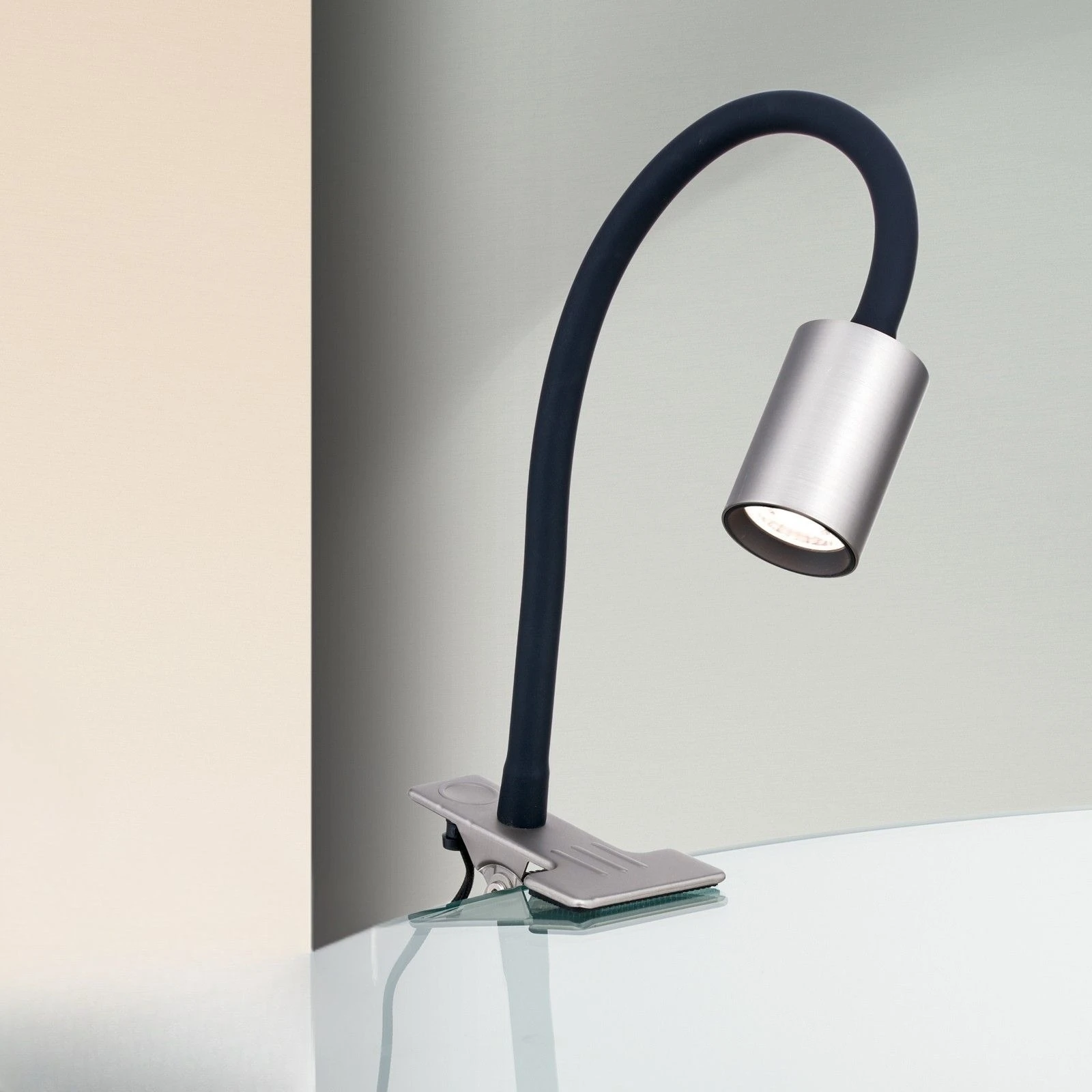 LED lampa sa stezaljkom KURT, satin hrom - 1