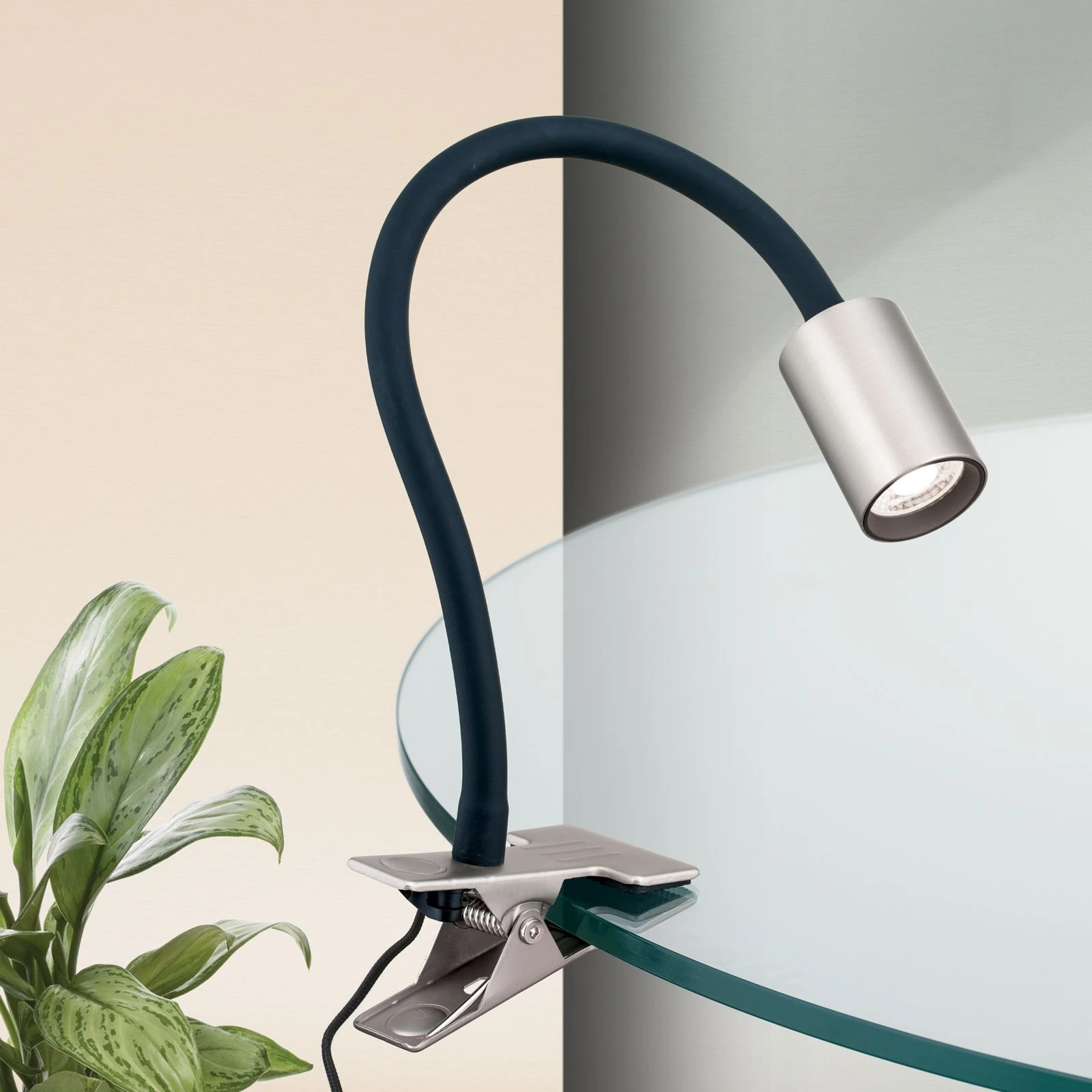 LED lampa sa stezaljkom KURT, satin hrom - 2