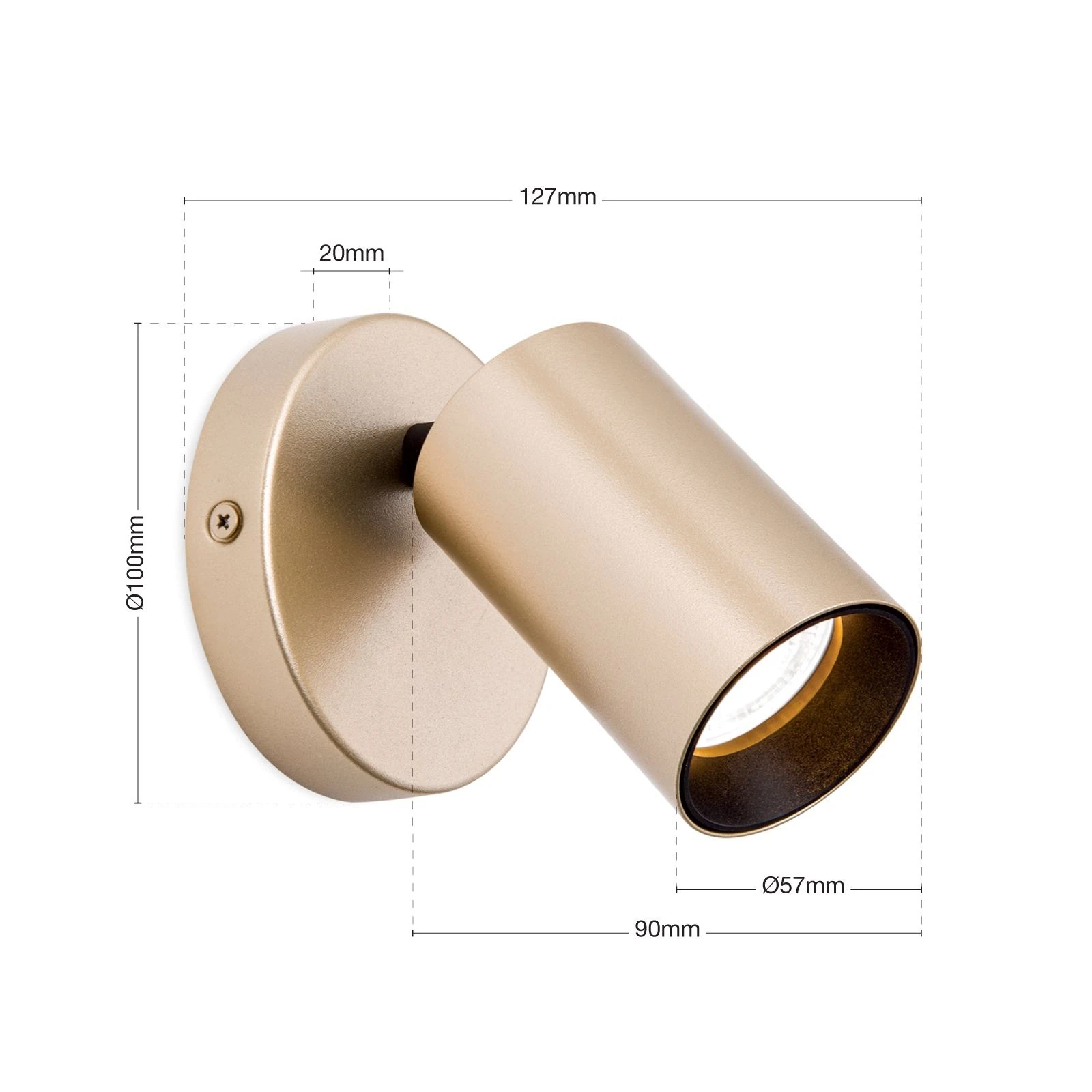 Spot lampa SEAN, 1 izvor svetla, mat zlato - 7