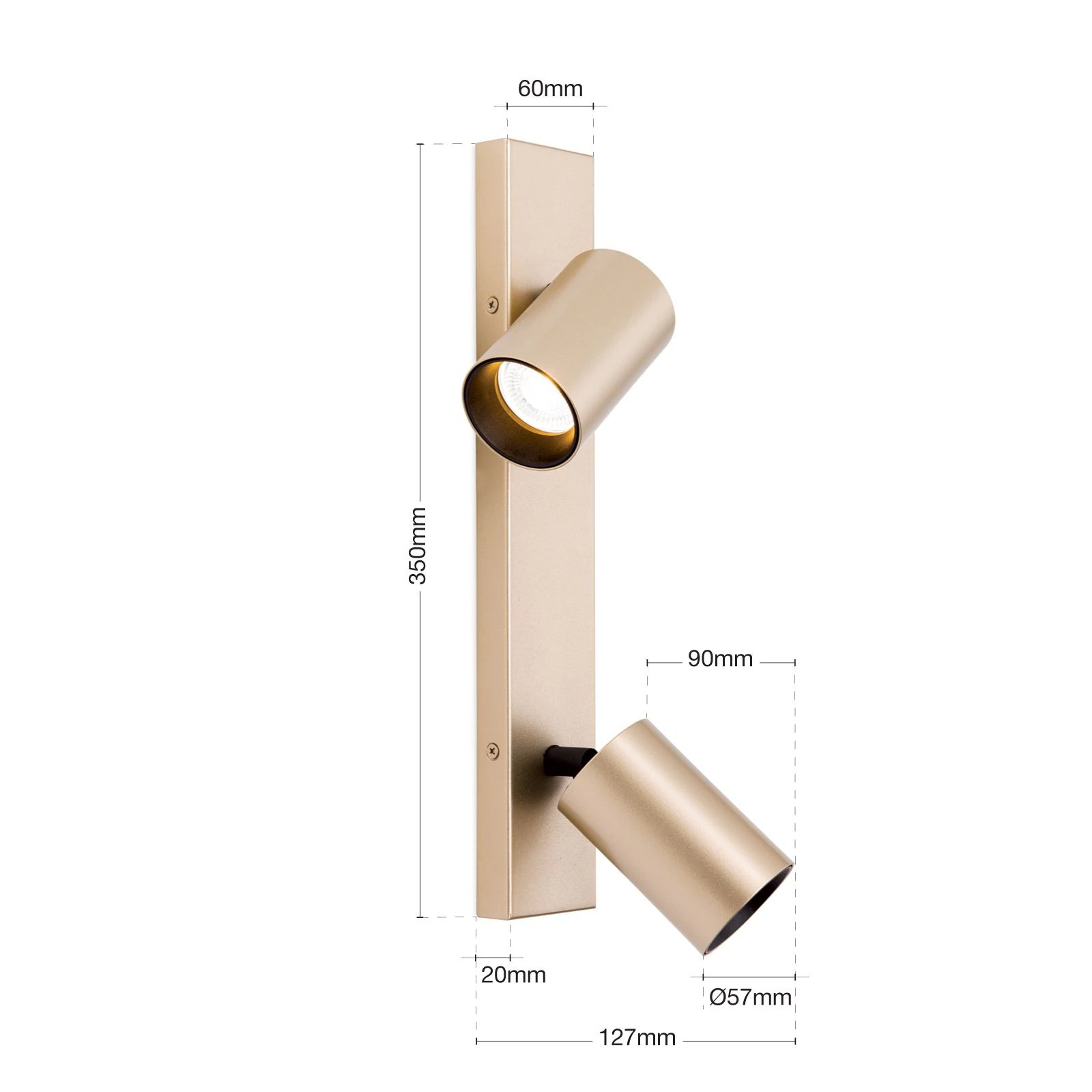 Spot lampa SEAN, 2 izvora svetla, Zlato - 8