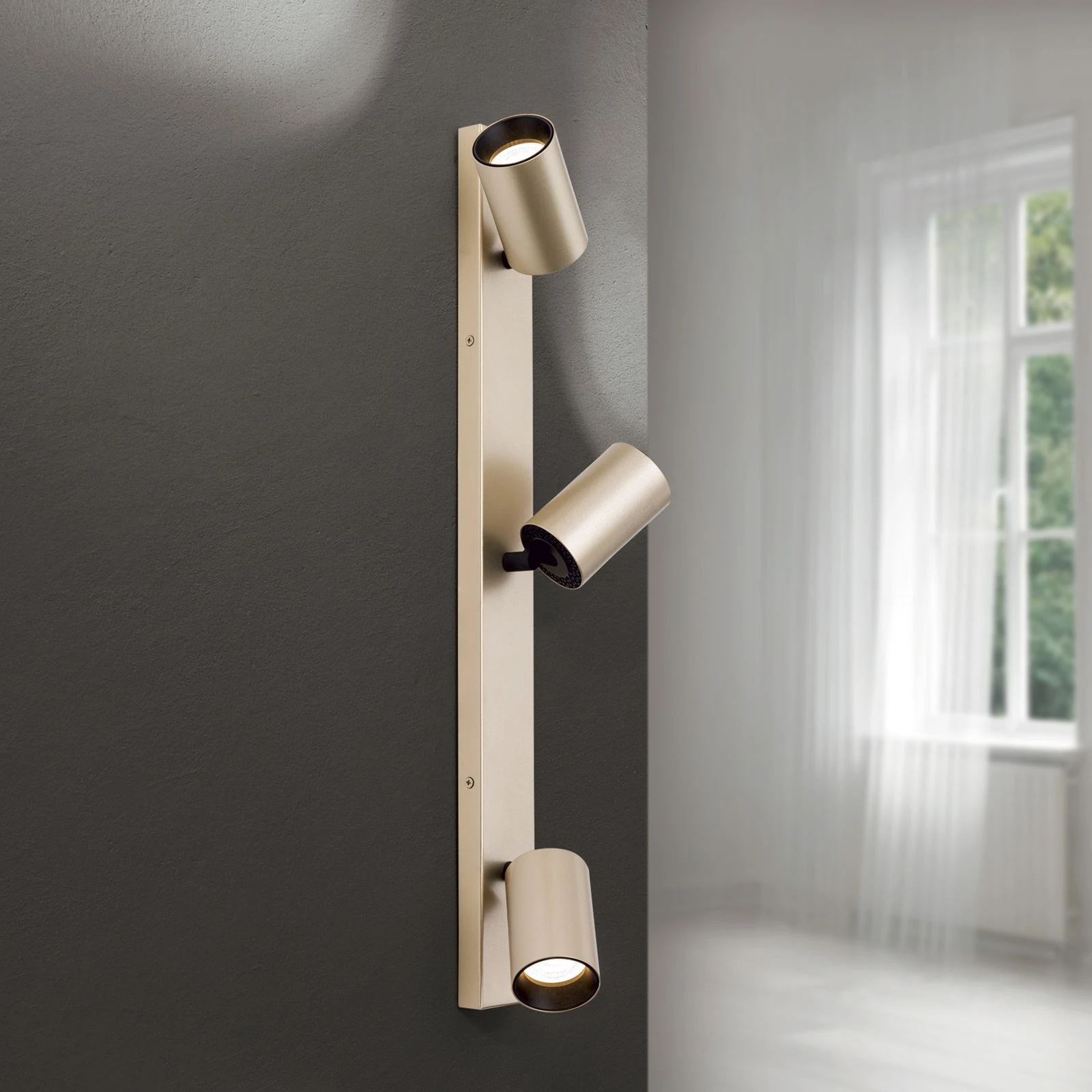 Spot lampa SEAN, 3 izvora svetla, mat zlato - 2