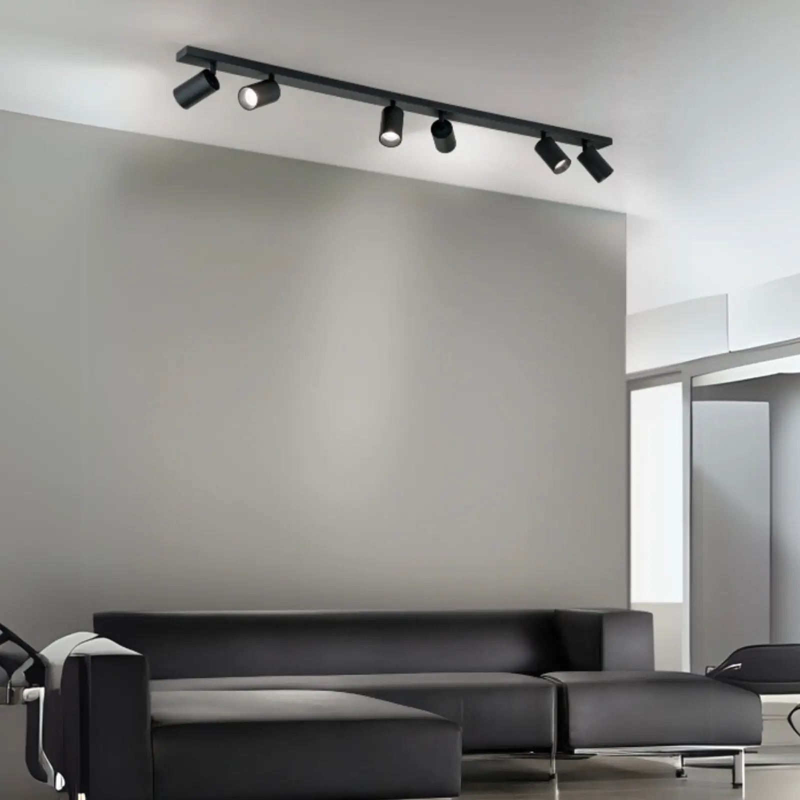 Spot lampa SEAN, 6 izvora svetla, crna - 10