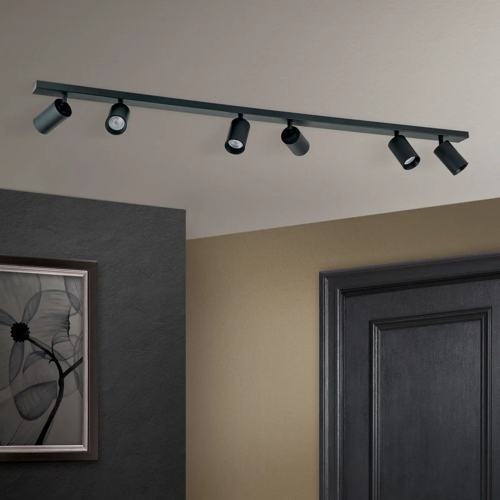 Spot lampa SEAN, 6 izvora svetla, crna - 4