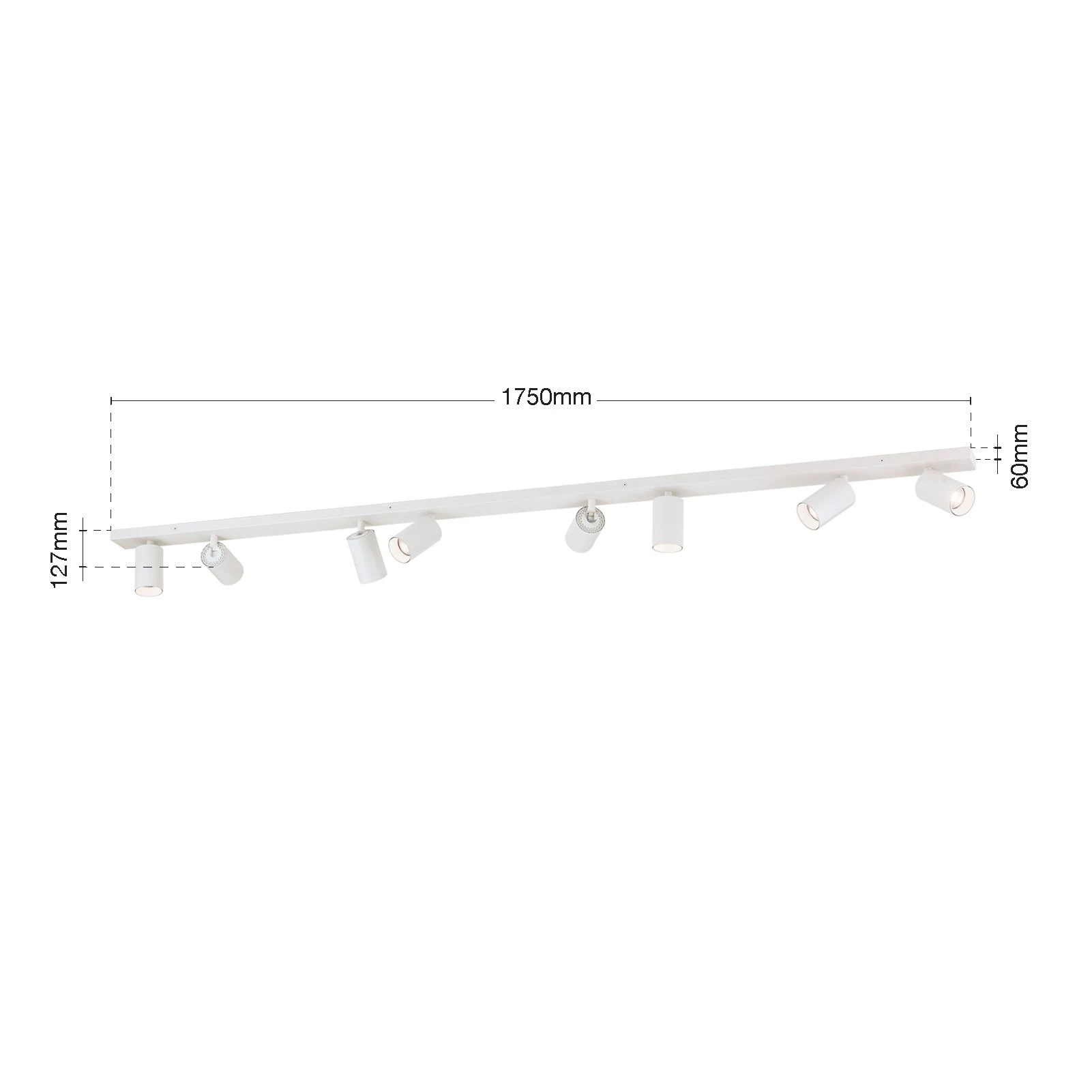 Spot lampa SEAN, 8 izvora svetla, Bela - 7