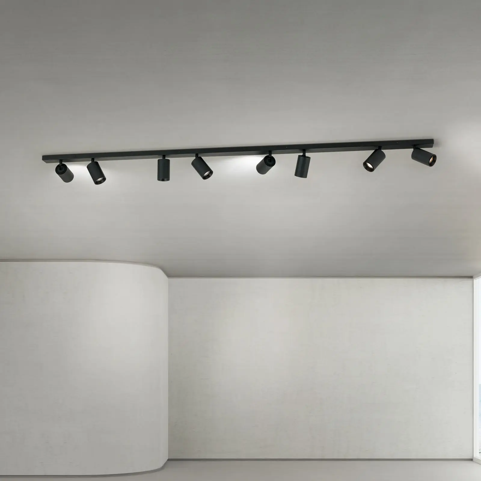 Spot lampa SEAN, 8 izvora svetla, crna - 1