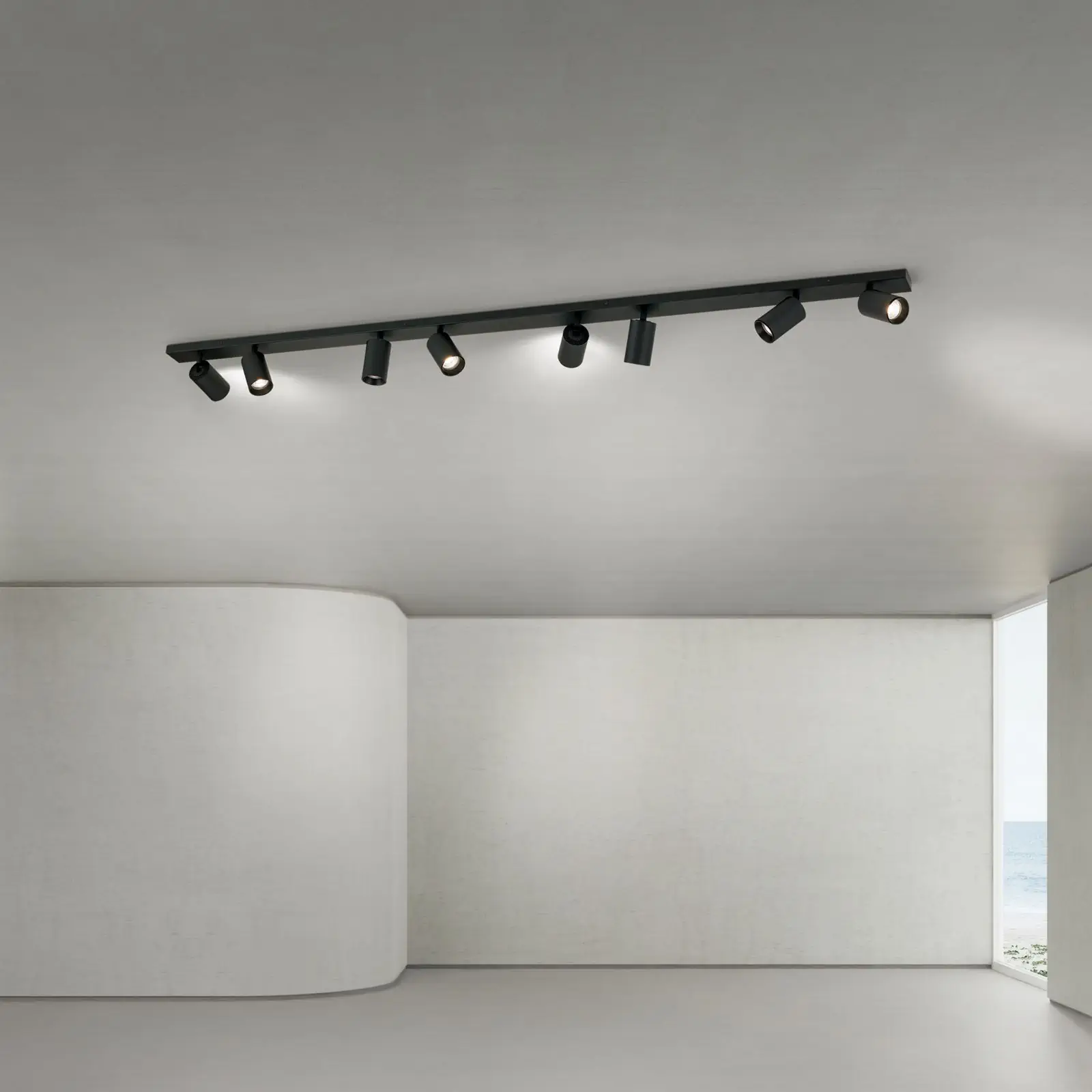 Spot lampa SEAN, 8 izvora svetla, crna - 2