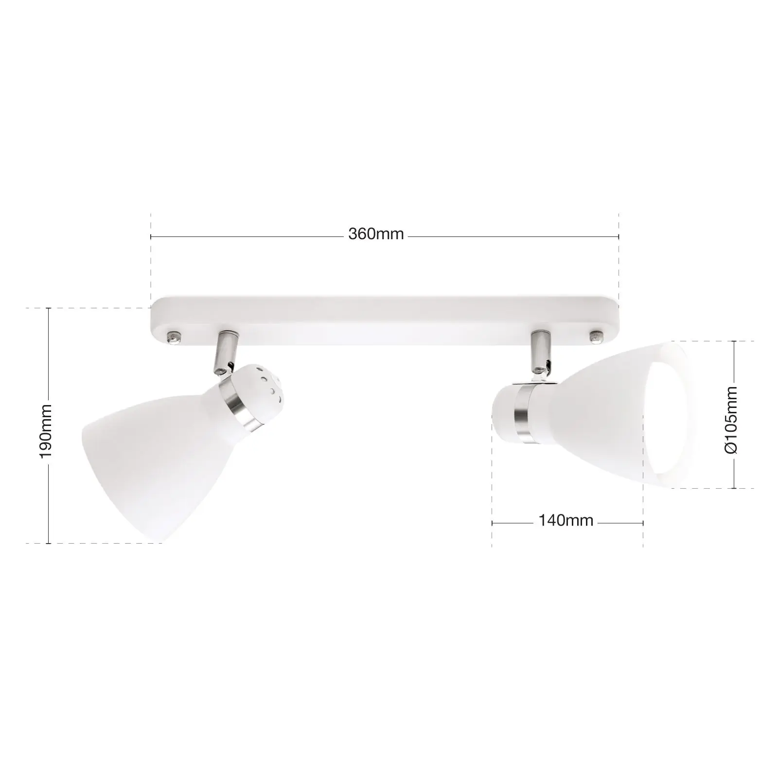 Spot lampa SCHOOL, bela, 2 izvora svetla - 7
