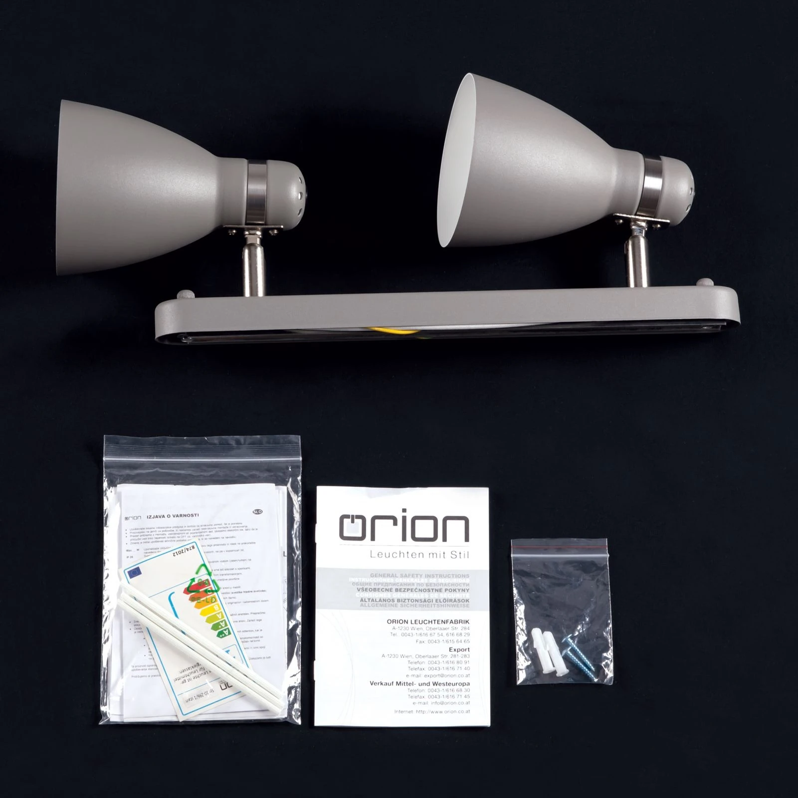 Spot lampa SCHOOL, Siva, 2 izvora svetla - 8