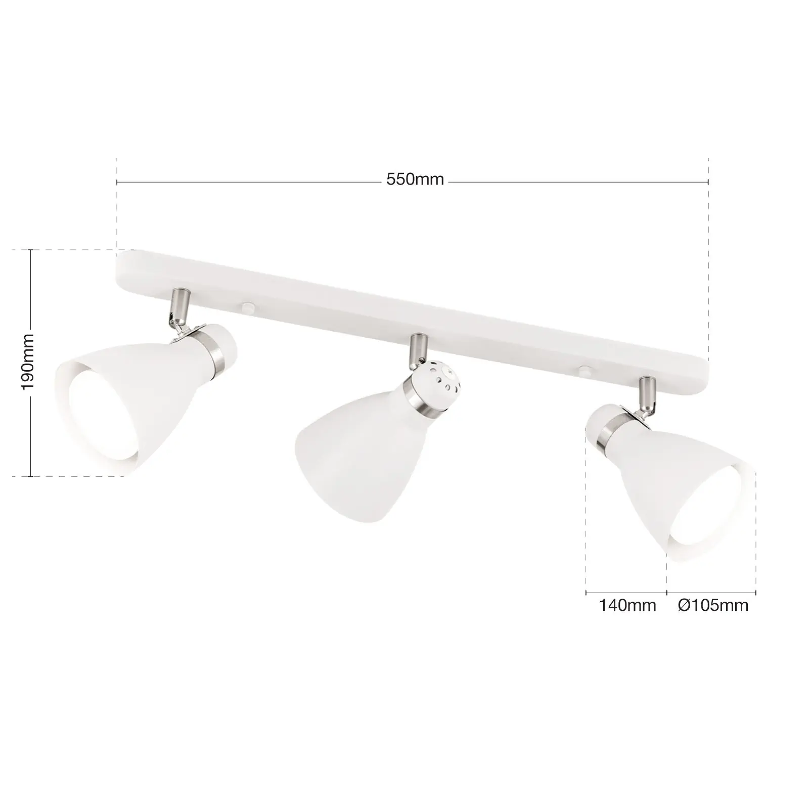 Spot lampa SCHOOL, bela, 3 izvora svetla - 7