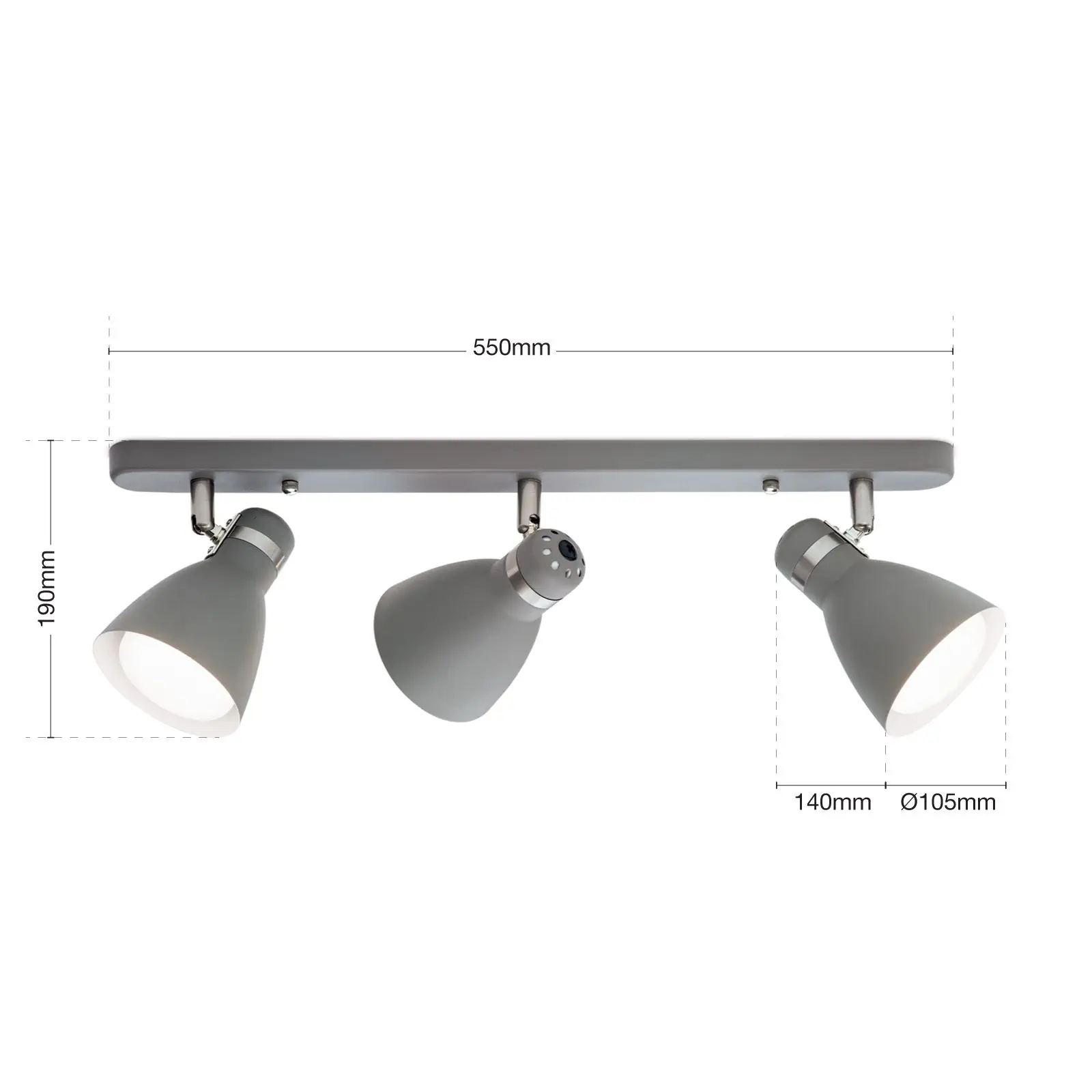 Spot lampa SCHOOL, siva, 3 izvora svetla - 7