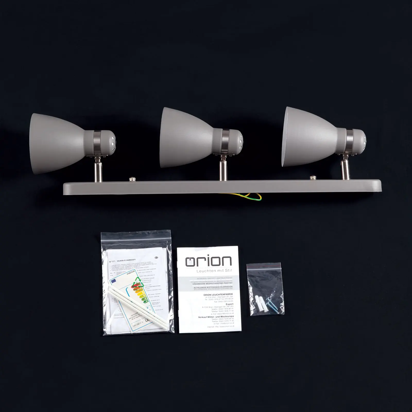 Spot lampa SCHOOL, siva, 3 izvora svetla - 8