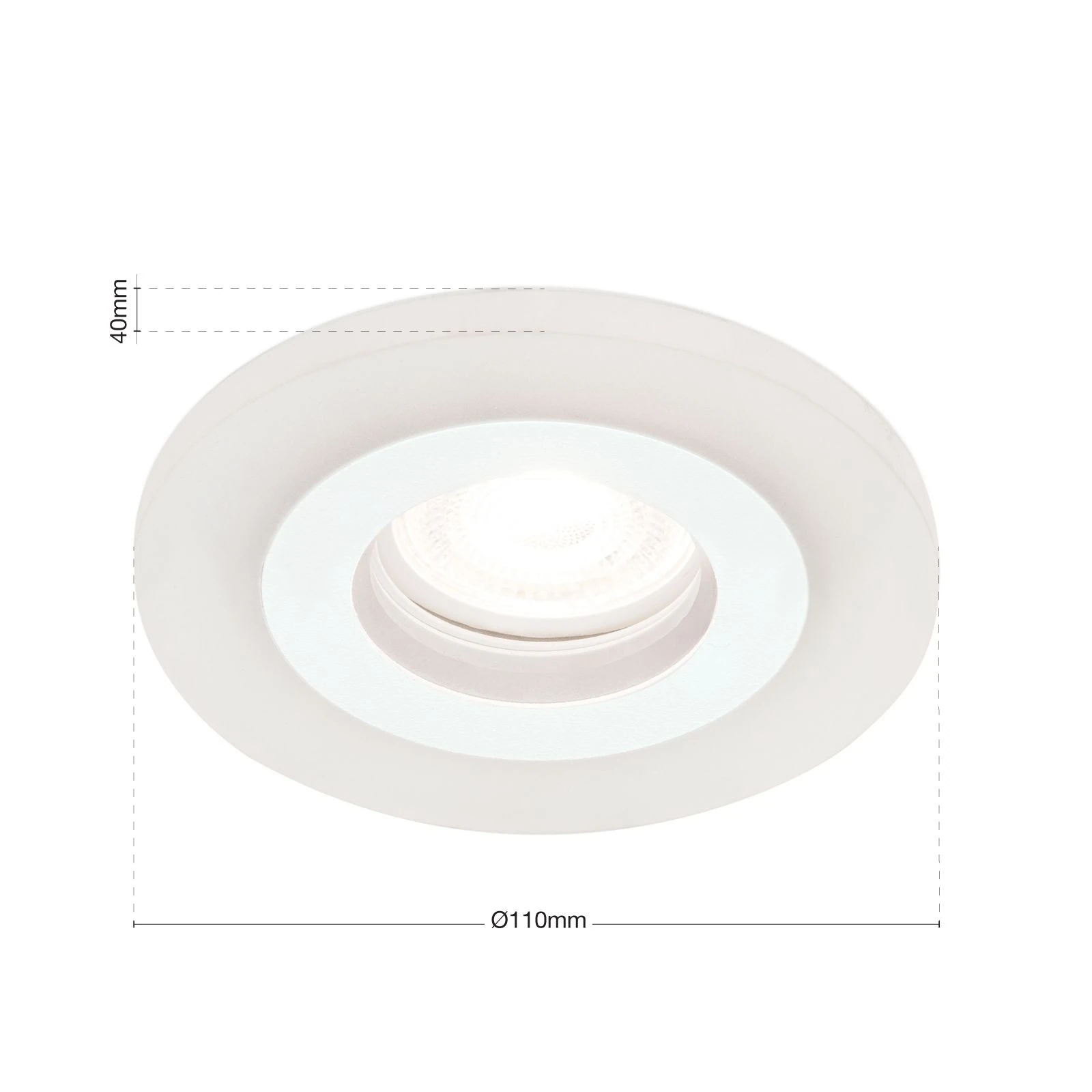 Ugradna spot lampa GLOW sa prstenom od akrilnog stakla, Ø 11 cm, bela - 7