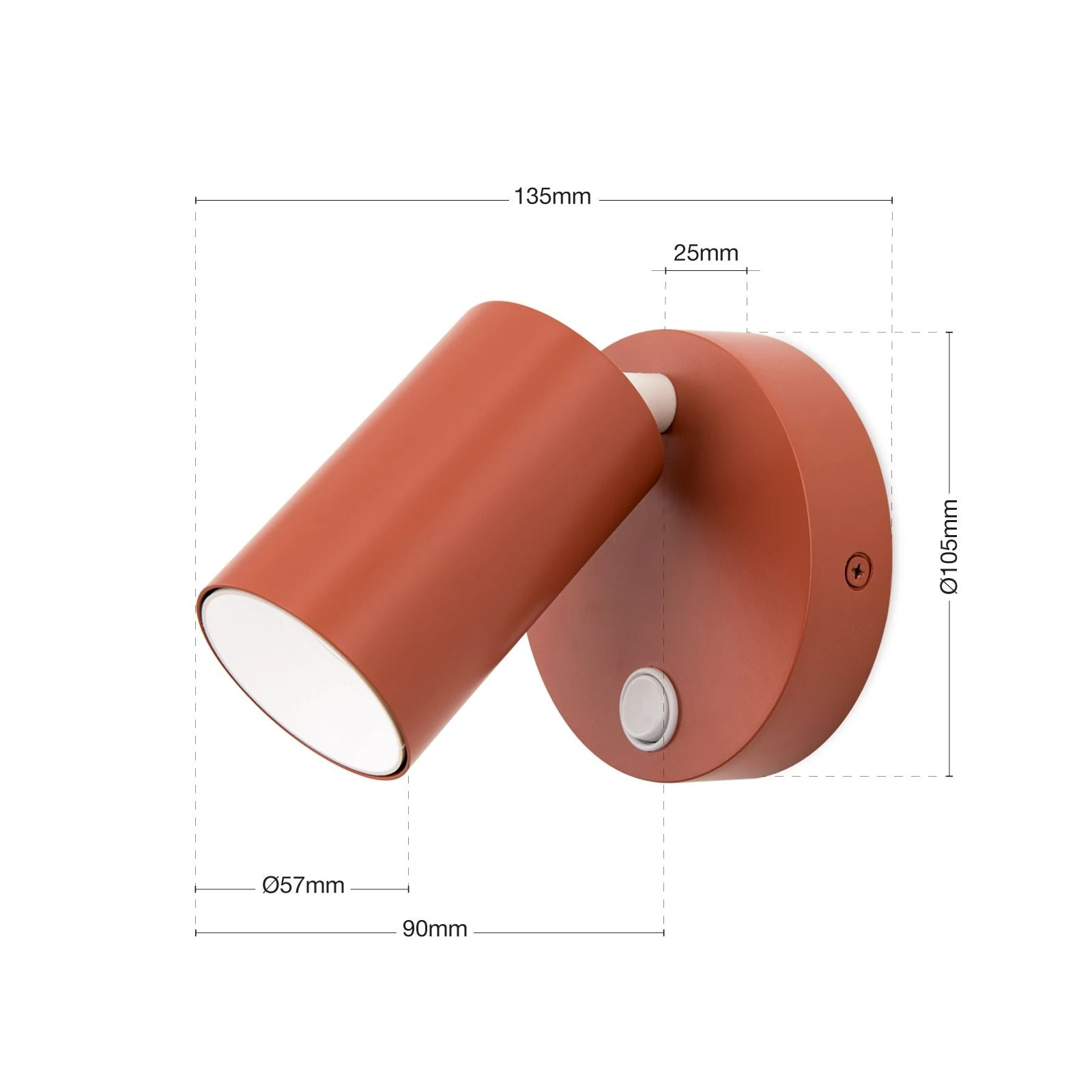 Spot lampa PENN, 1 izvor svetla, koralno crvena - 7