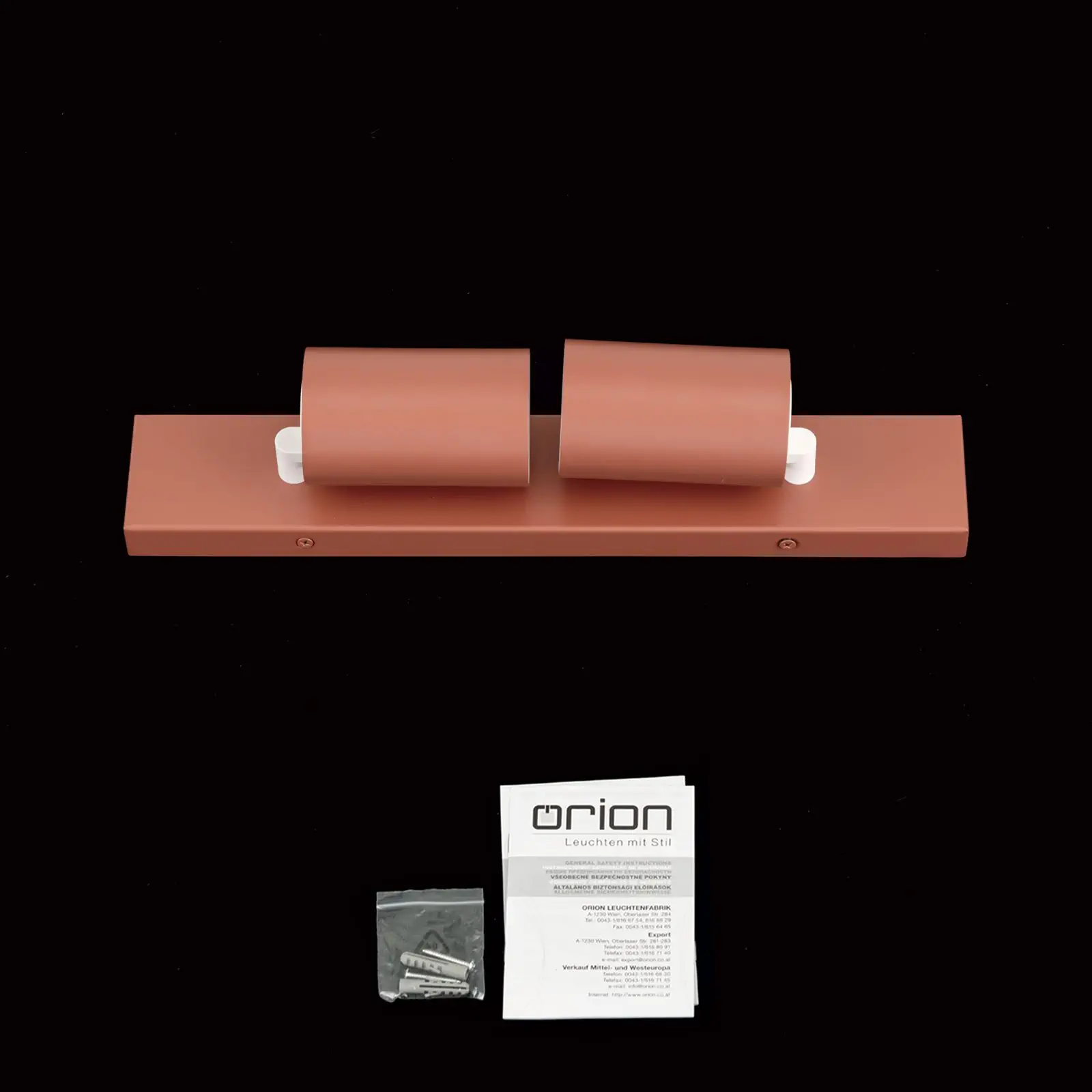 Spot lampa PENN, 2 izvora svetla, koralno crvena - 9