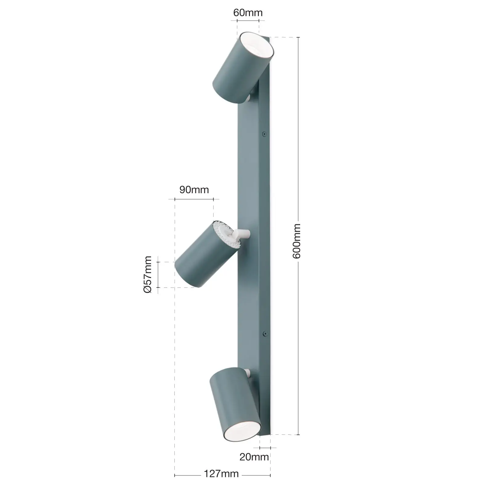 Spot lampa PENN, 3 izvora svetla, svetlo zelena - 8