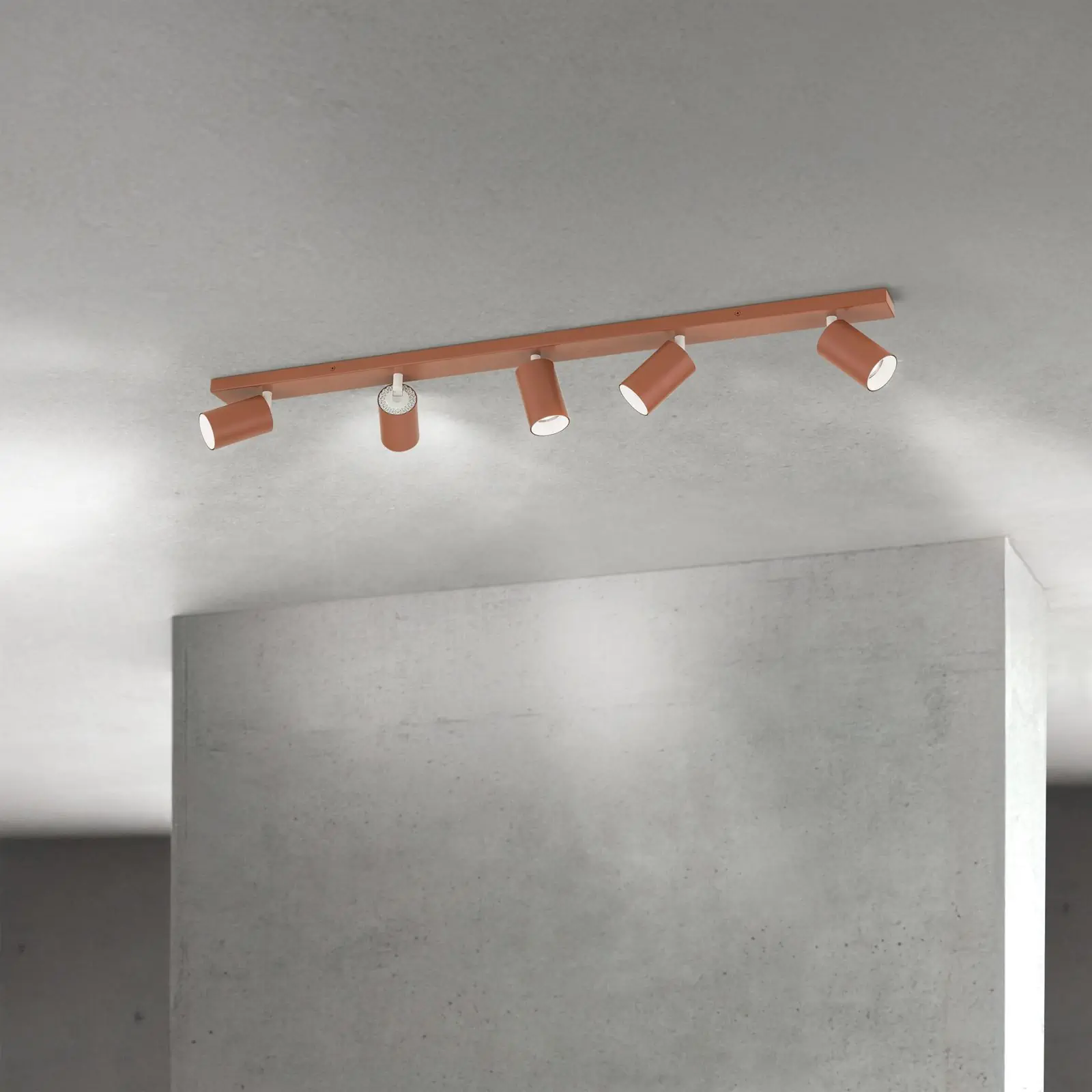 Spot lampa PENN, 5 izvora svetla, koralno crvena - 2