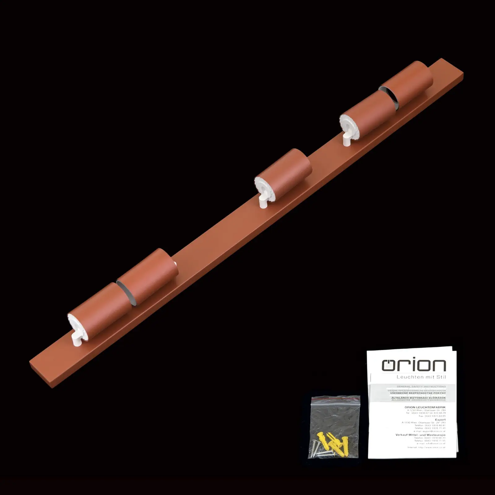 Spot lampa PENN, 5 izvora svetla, koralno crvena - 8