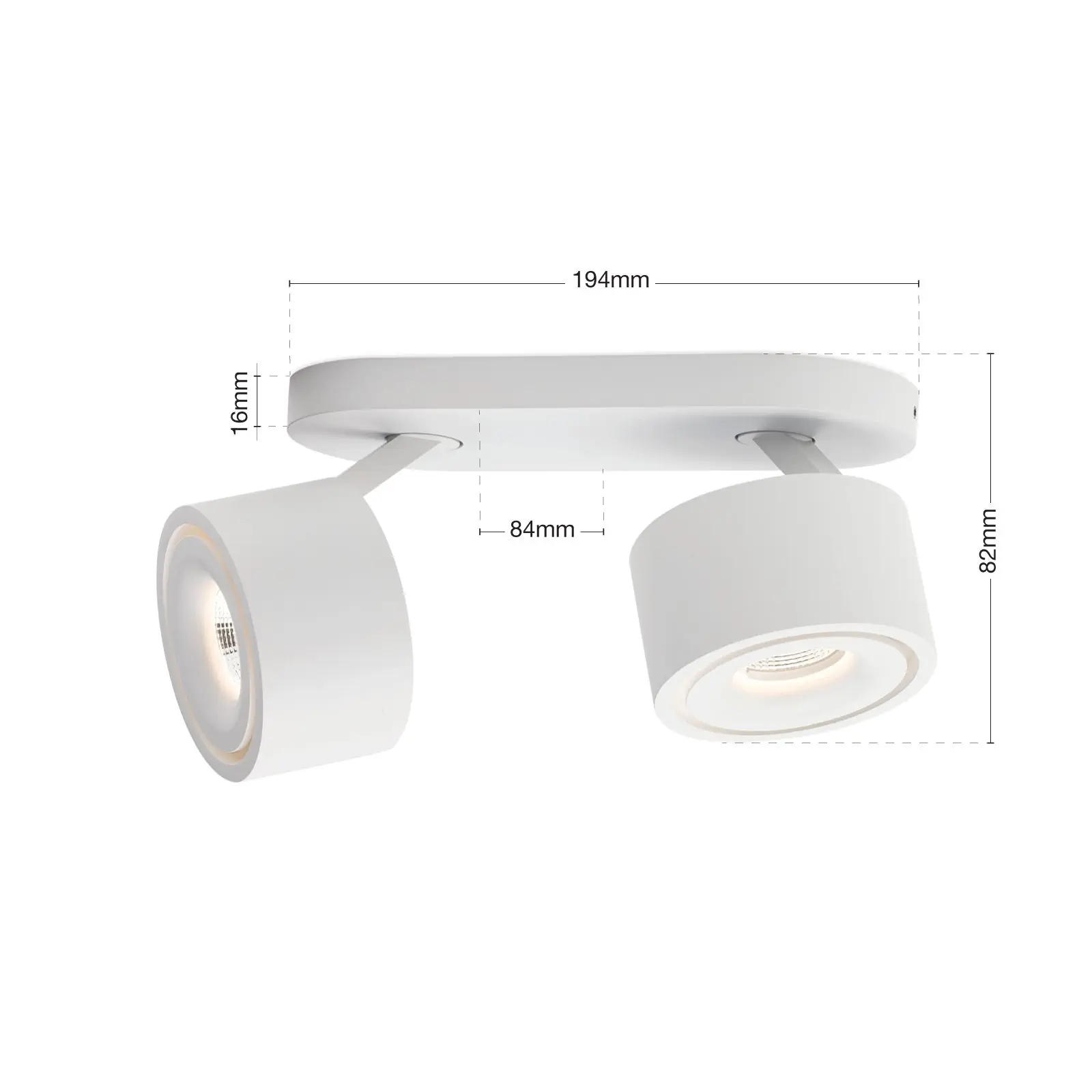 Spot lampa SPECTER, 2 izvora svetla, bela - 7