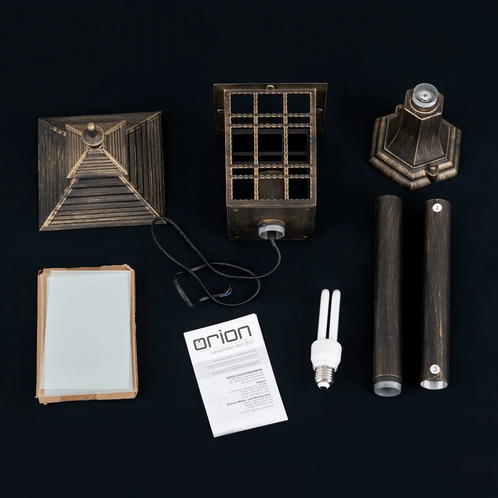 Spoljašnja stubna lampa KIKO, patina - 8