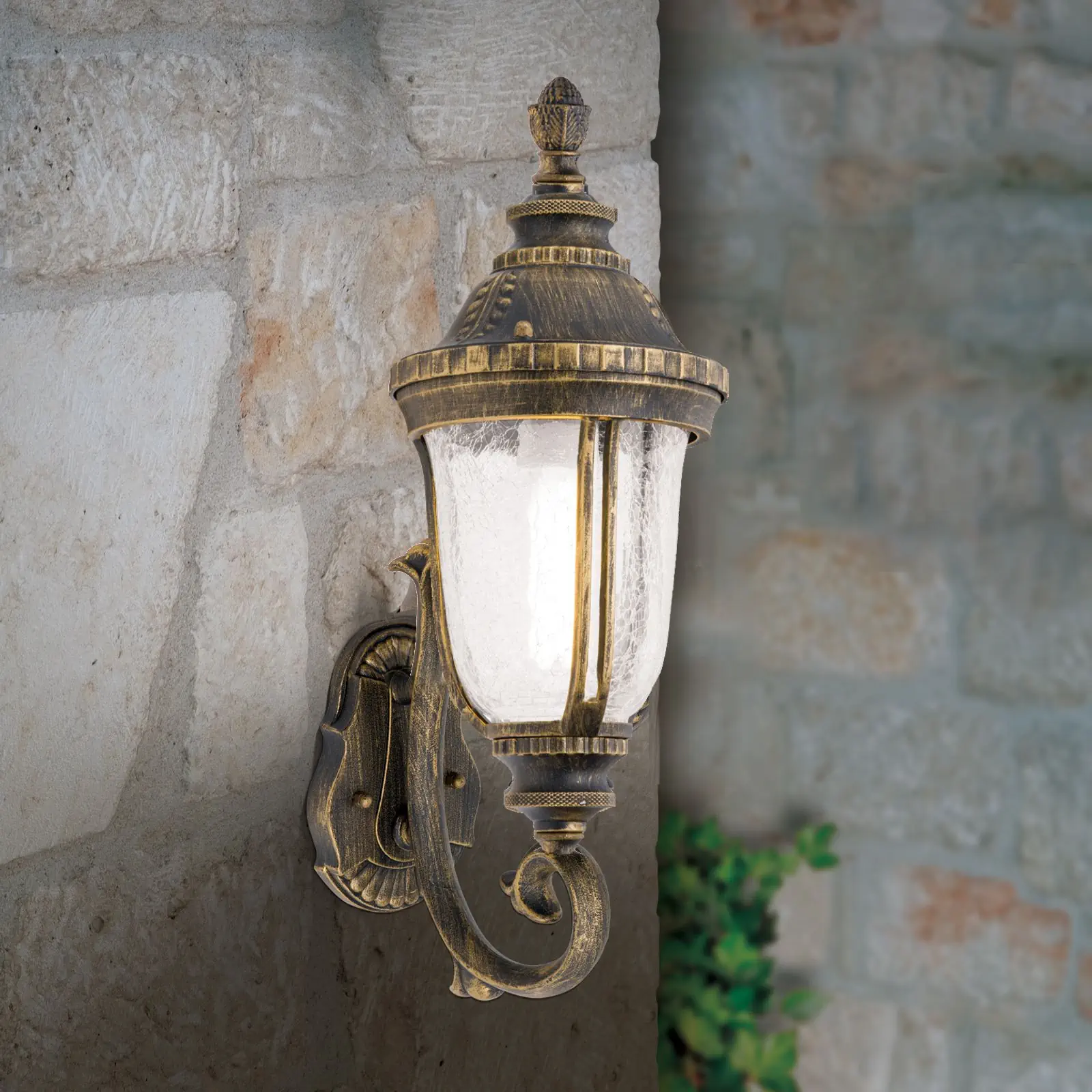 Spoljašnja zidna lampa AUGUST, patina, usmerena nagore