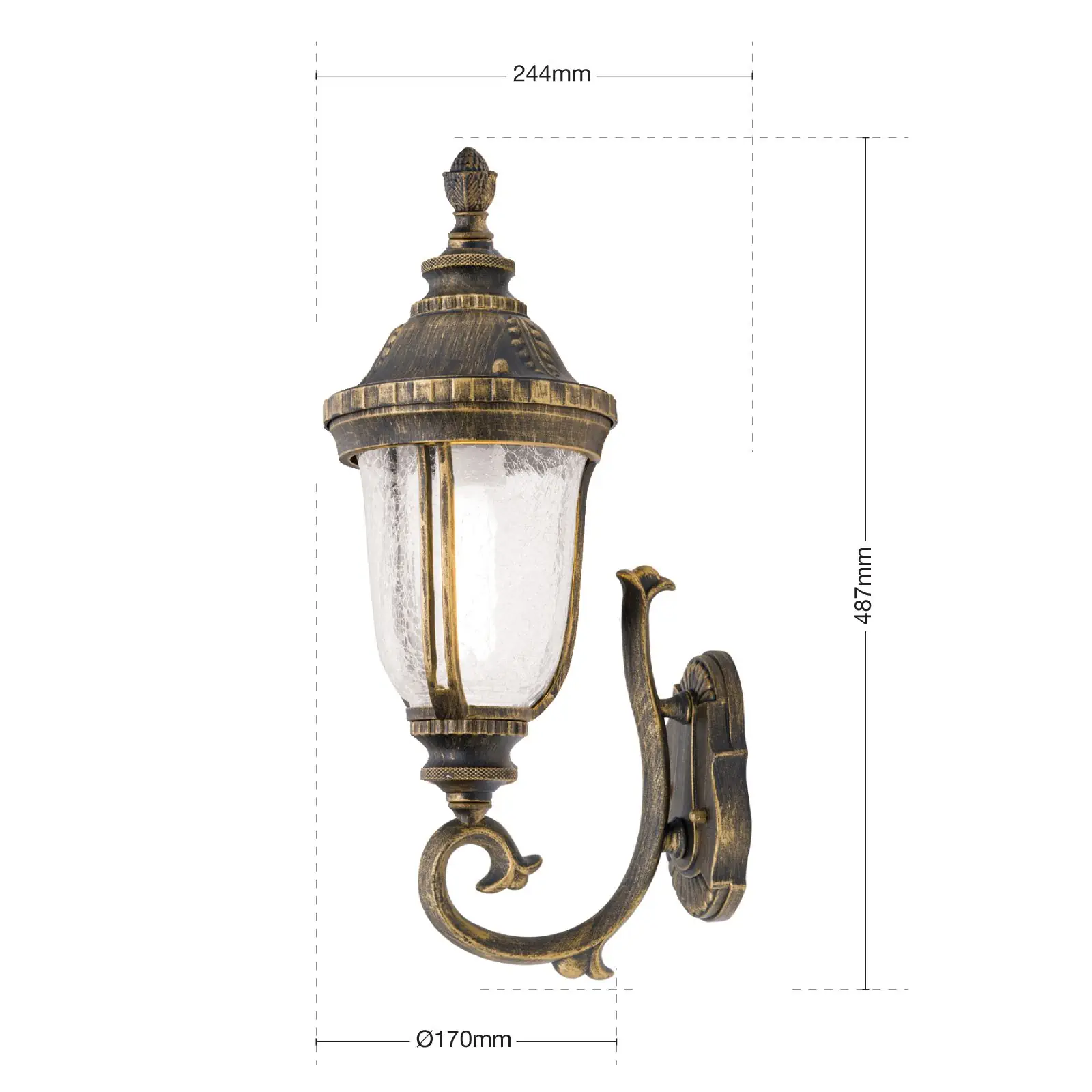 Spoljašnja zidna lampa AUGUST, patina, usmerena nagore - 5