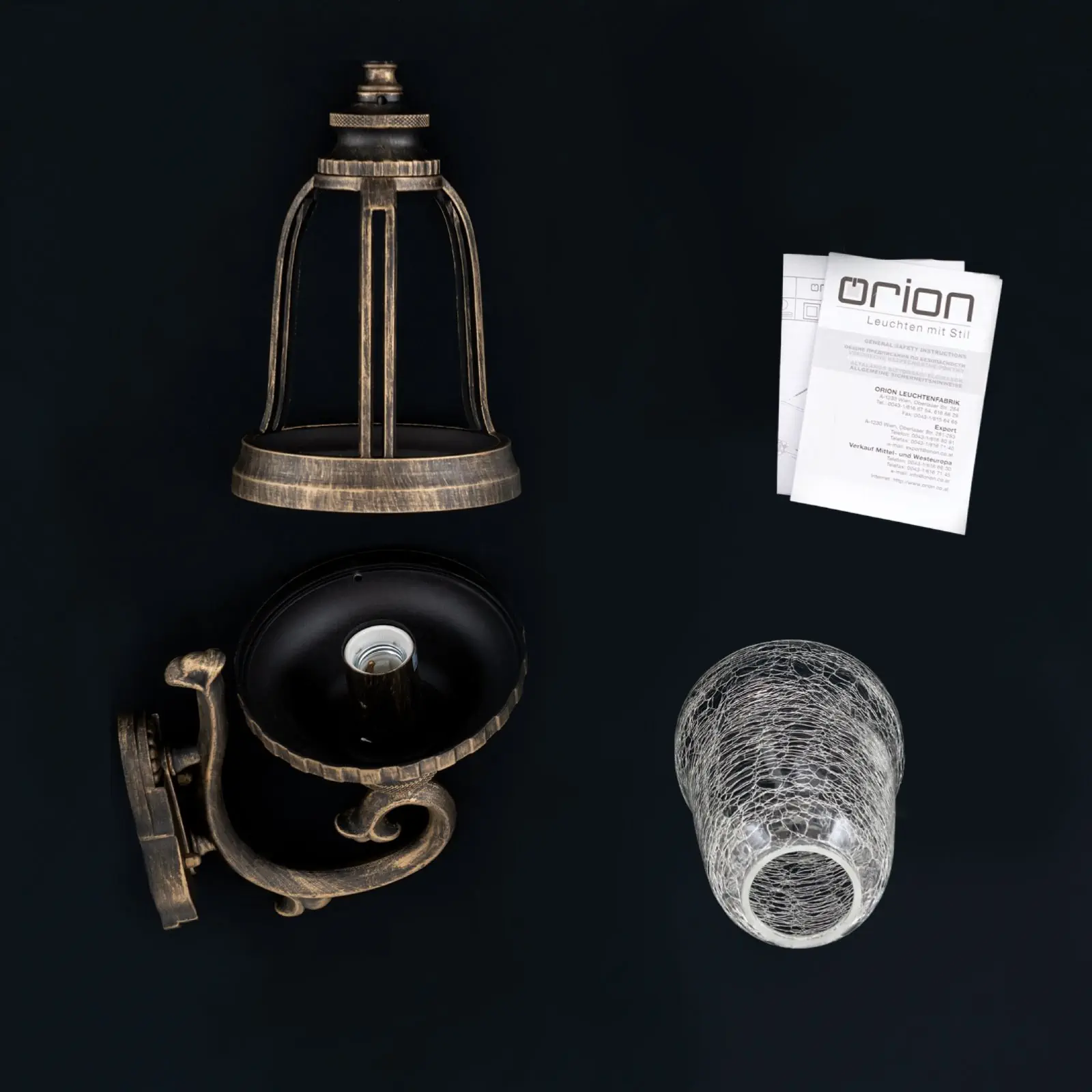 Spoljašnja zidna lampa AUGUST, patina, usmerena nagore - 6